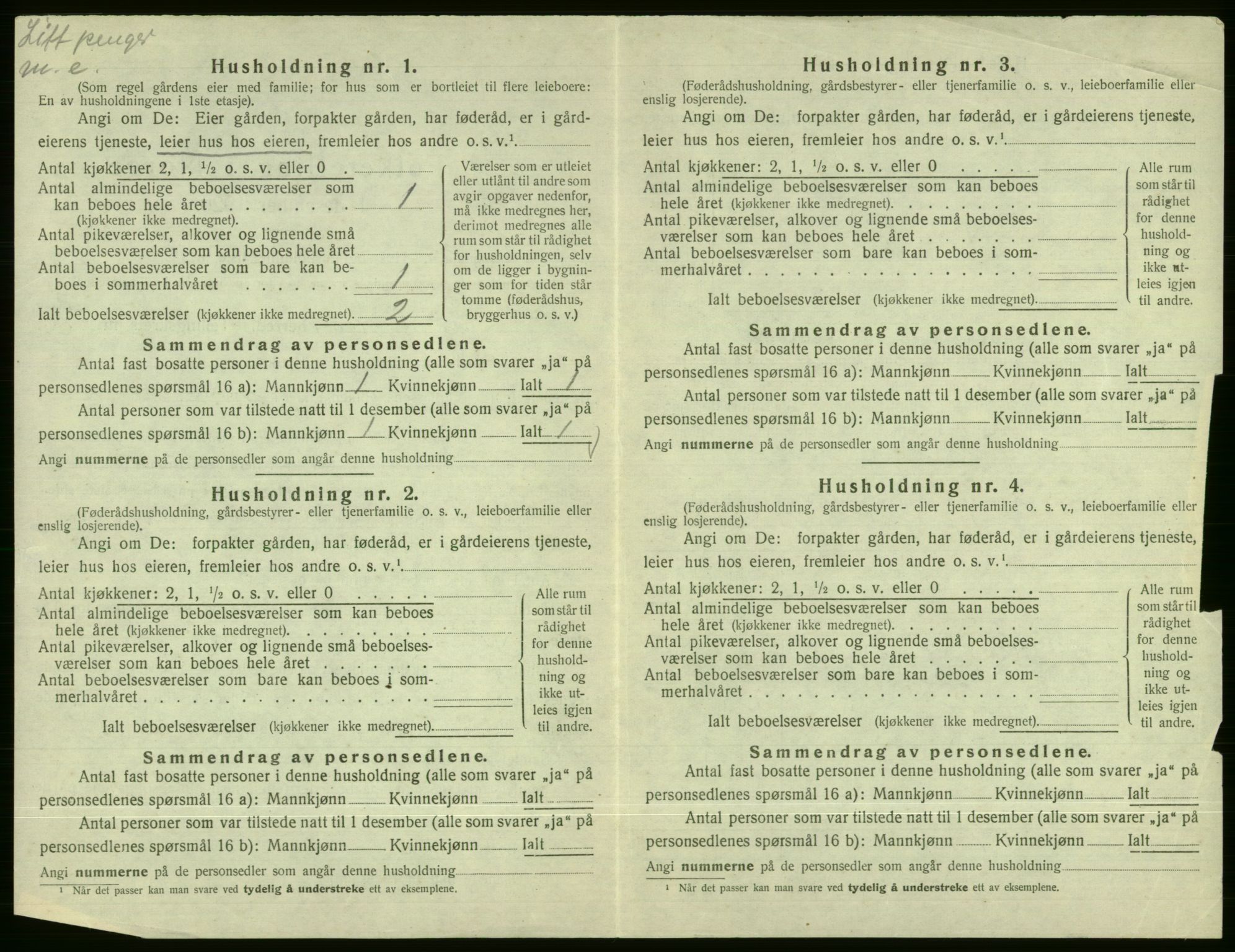 SAB, 1920 census for Vossestrand, 1920, p. 341