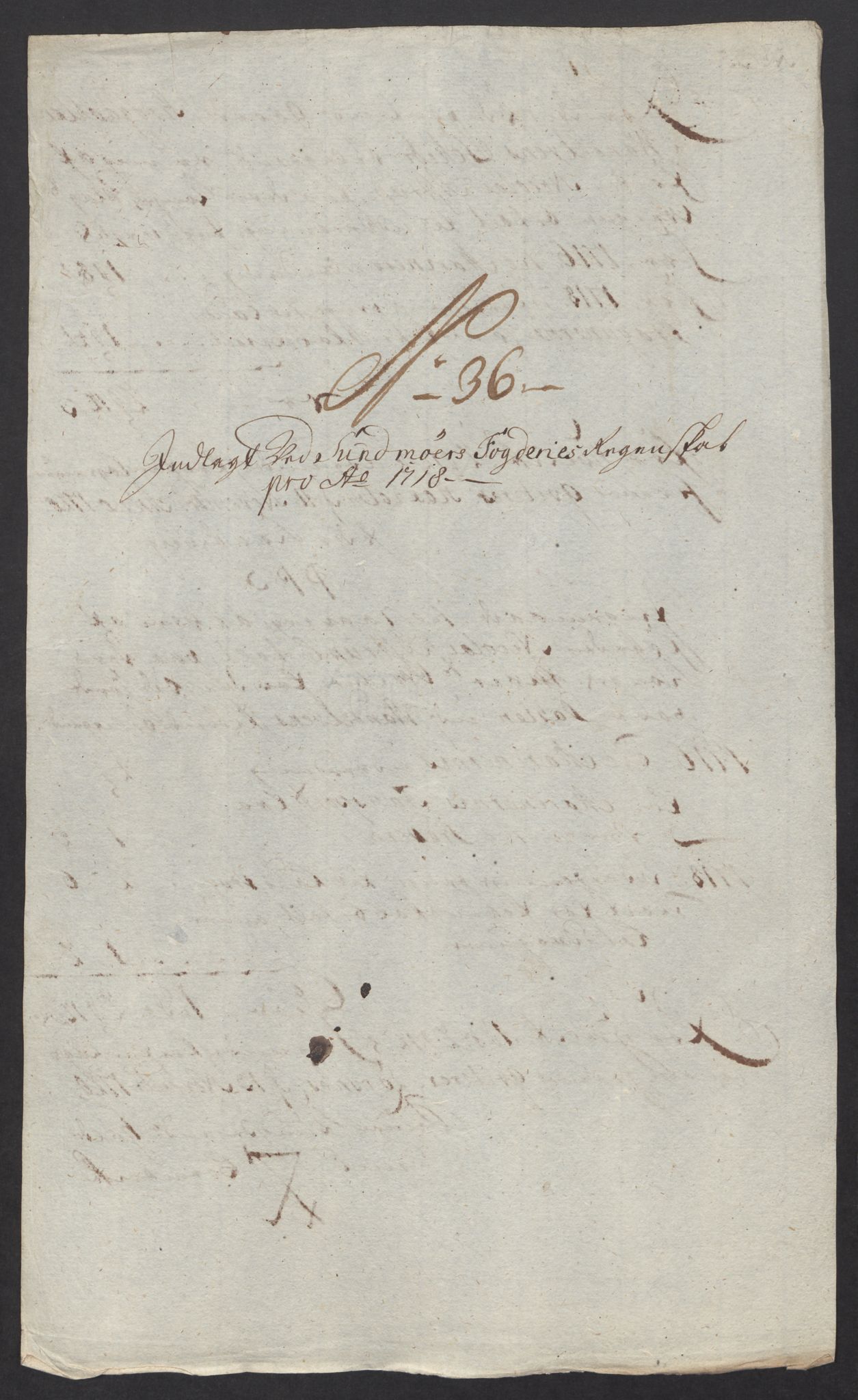 Rentekammeret inntil 1814, Reviderte regnskaper, Fogderegnskap, AV/RA-EA-4092/R54/L3570: Fogderegnskap Sunnmøre, 1718, p. 184