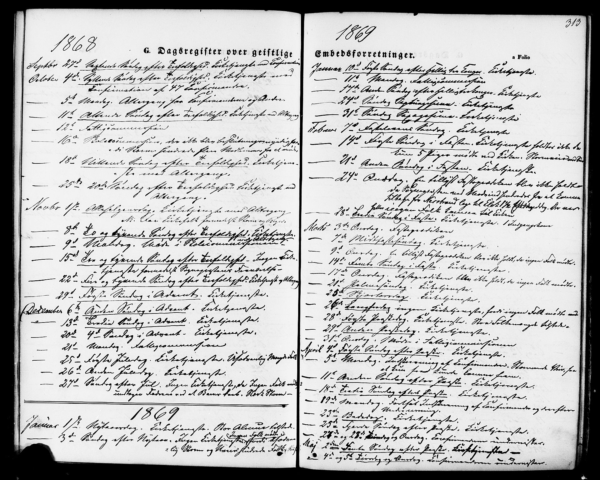 Jelsa sokneprestkontor, SAST/A-101842/01/IV: Parish register (official) no. A 8, 1867-1883, p. 313