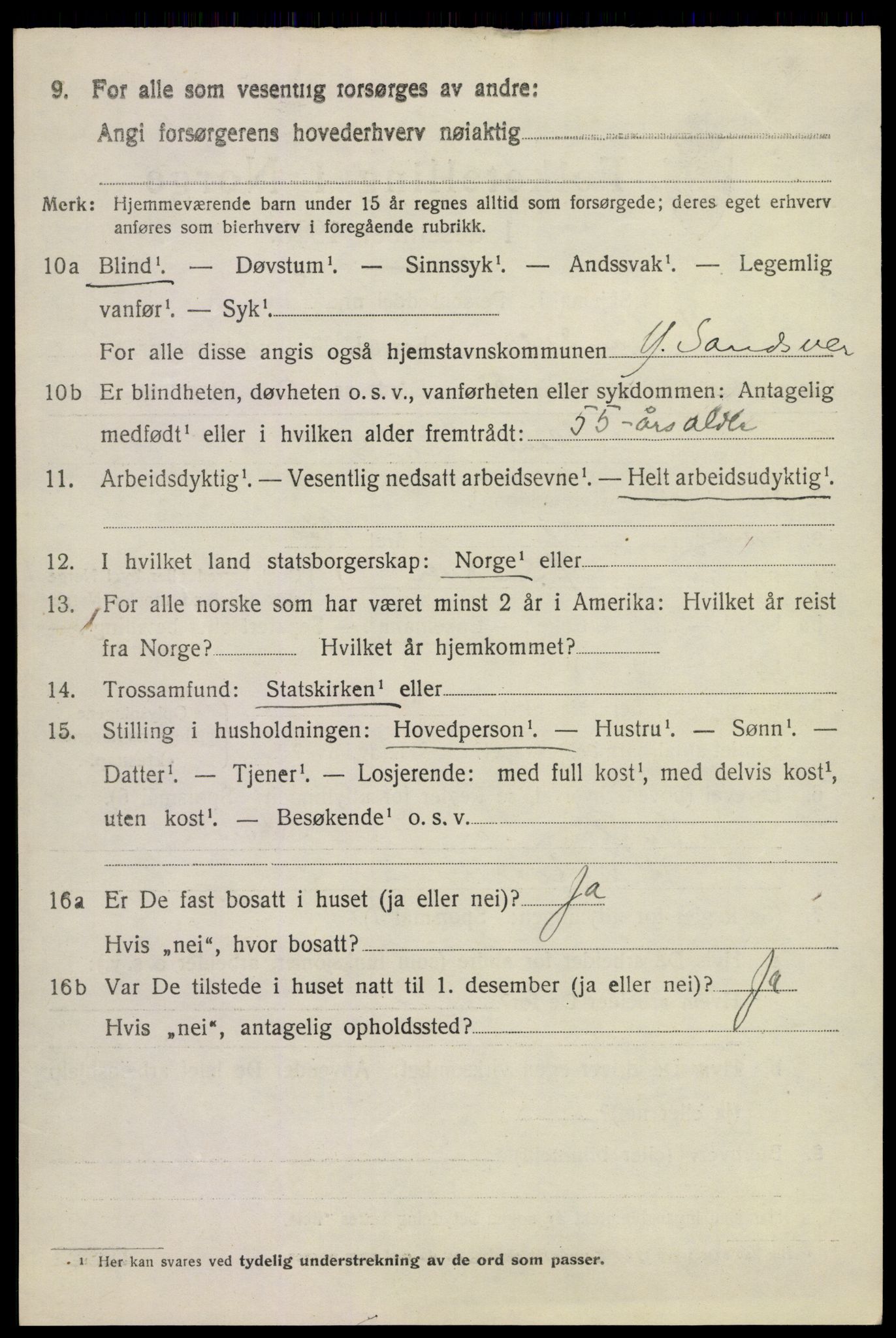 SAKO, 1920 census for Ytre Sandsvær, 1920, p. 2083