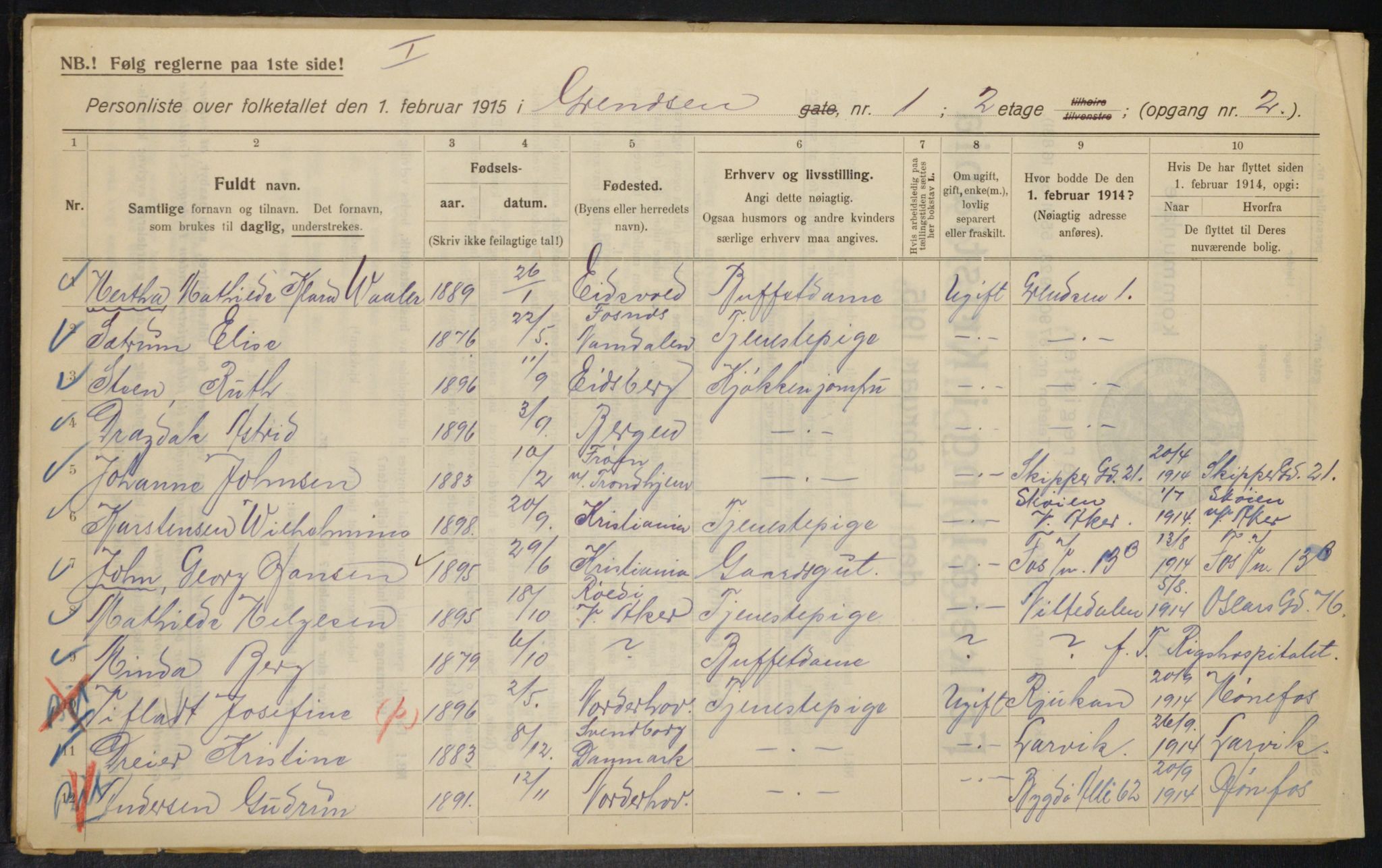 OBA, Municipal Census 1915 for Kristiania, 1915, p. 29326