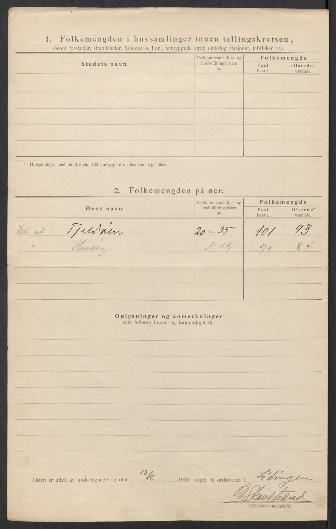 SAT, 1920 census for Lødingen, 1920, p. 29