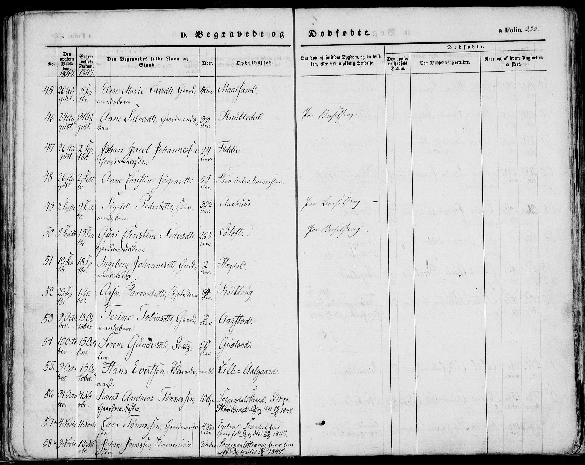 Sokndal sokneprestkontor, AV/SAST-A-101808: Parish register (official) no. A 8.2, 1842-1857, p. 325