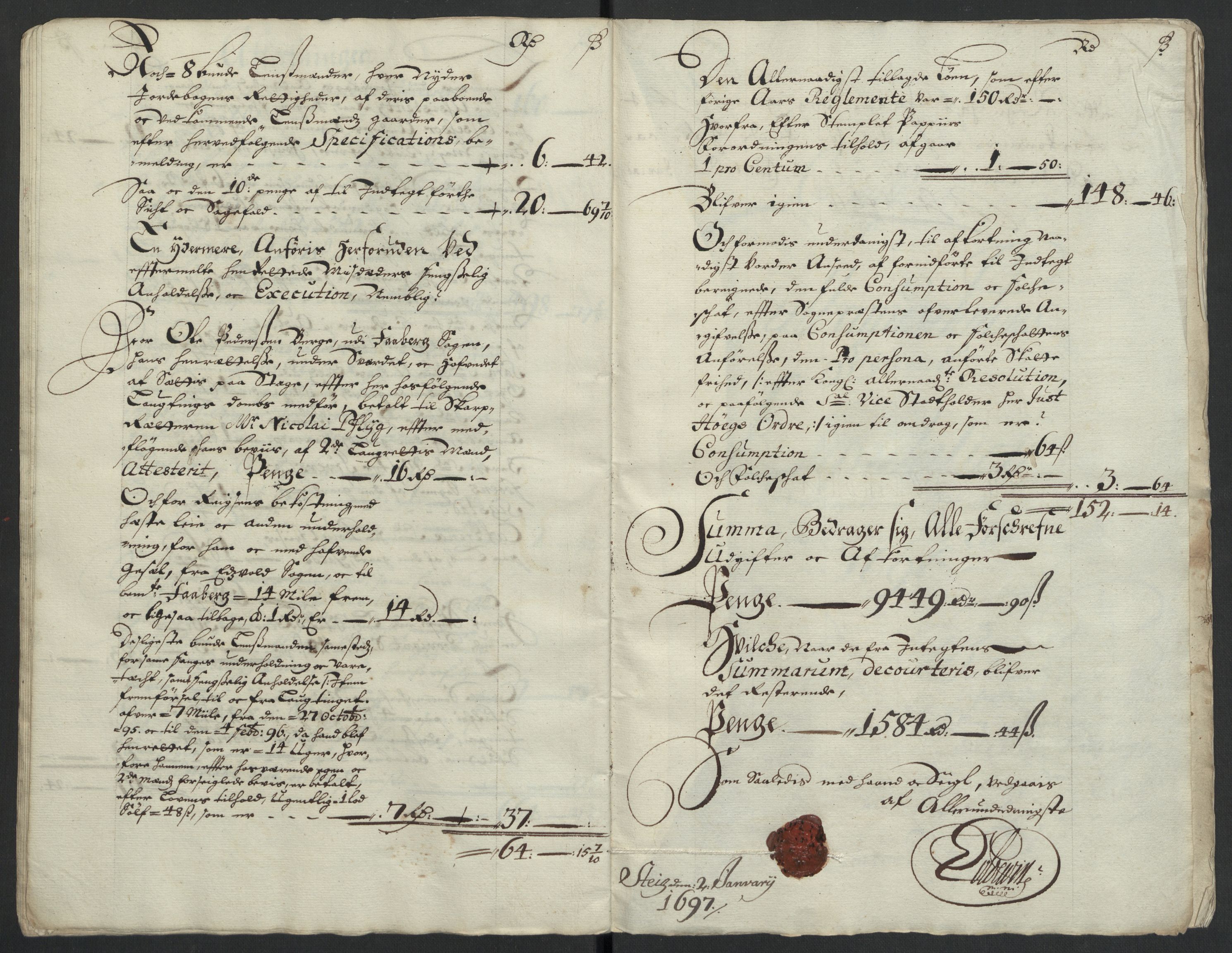 Rentekammeret inntil 1814, Reviderte regnskaper, Fogderegnskap, AV/RA-EA-4092/R17/L1170: Fogderegnskap Gudbrandsdal, 1696-1697, p. 14