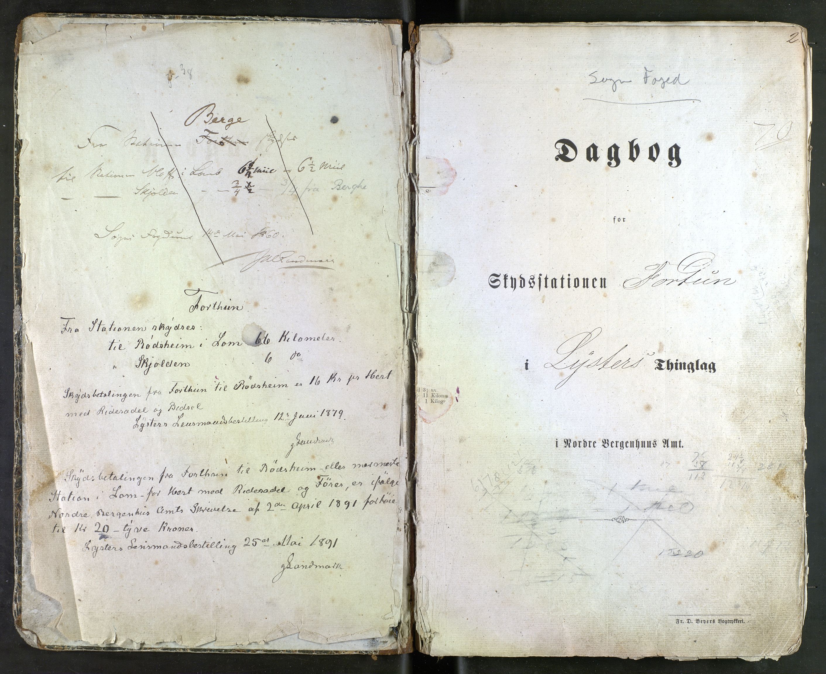 Sogn futedøme, SAB/A-4001/H/Hl/L0275/0006: Skyssdagbøker / Fortun, Luster, 1860-1894