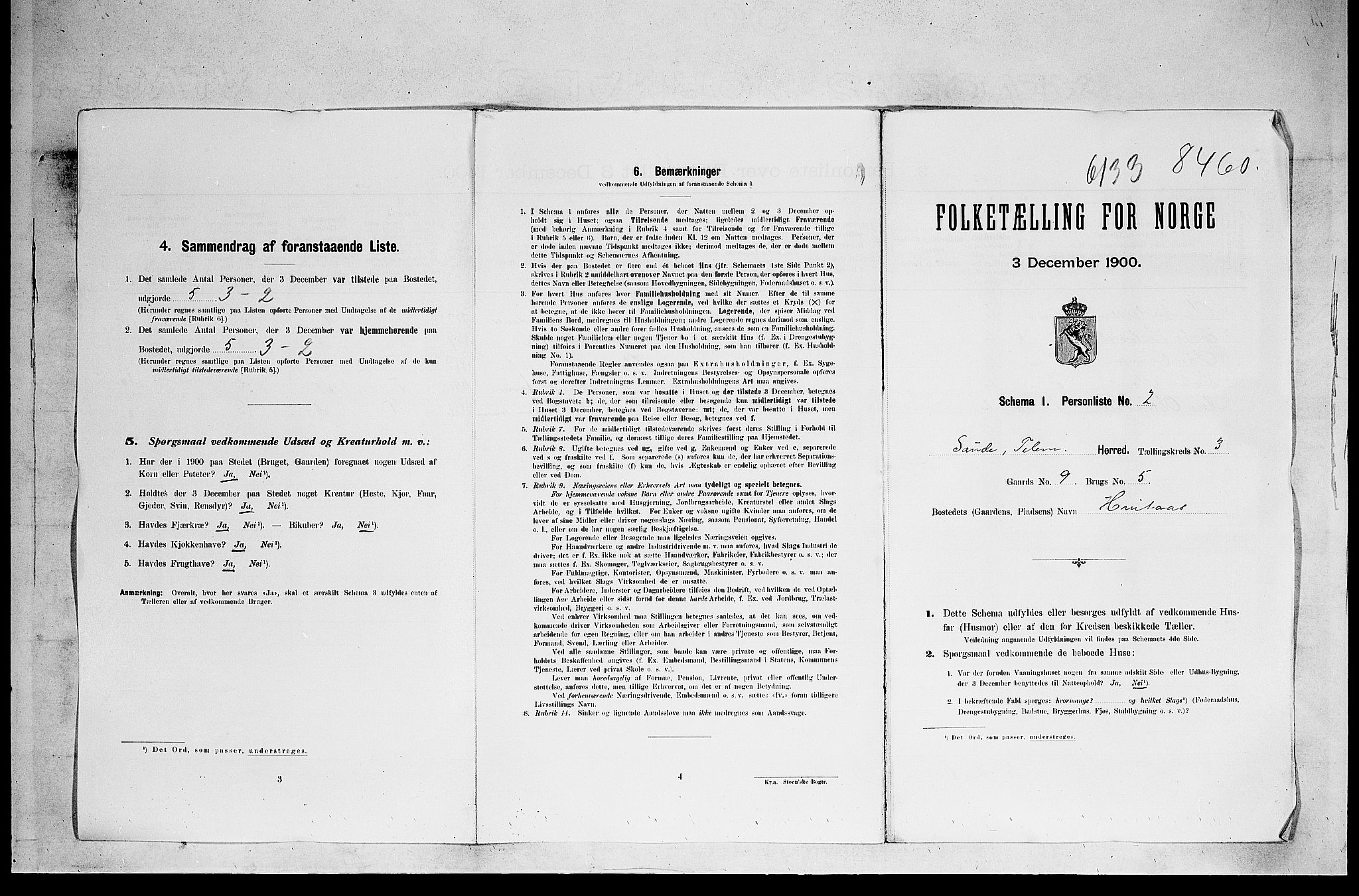 SAKO, 1900 census for Sauherad, 1900, p. 43