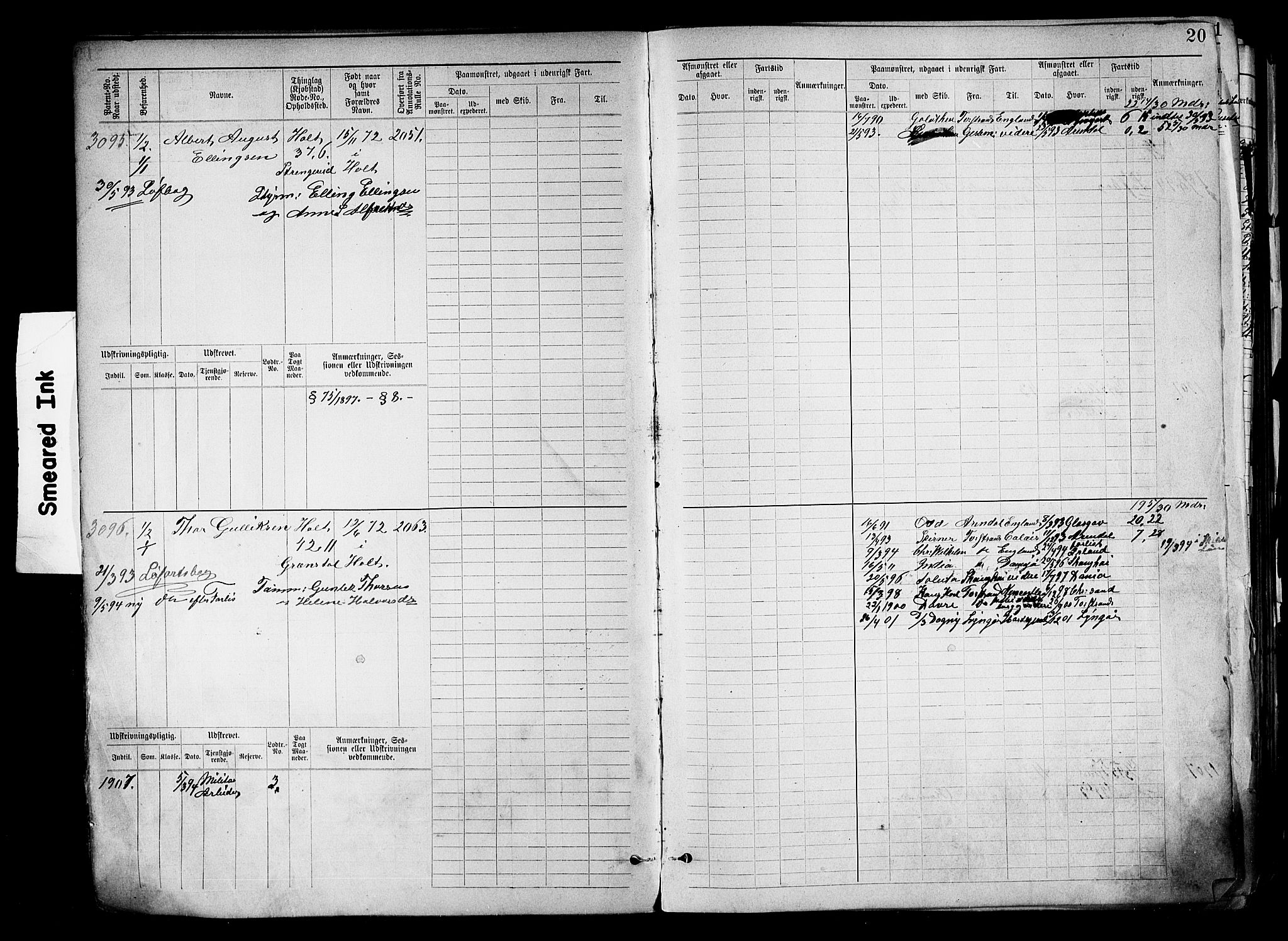 Tvedestrand mønstringskrets, SAK/2031-0011/F/Fb/L0019: Hovedrulle nr 3057-3818, U-35, 1892-1906, p. 24