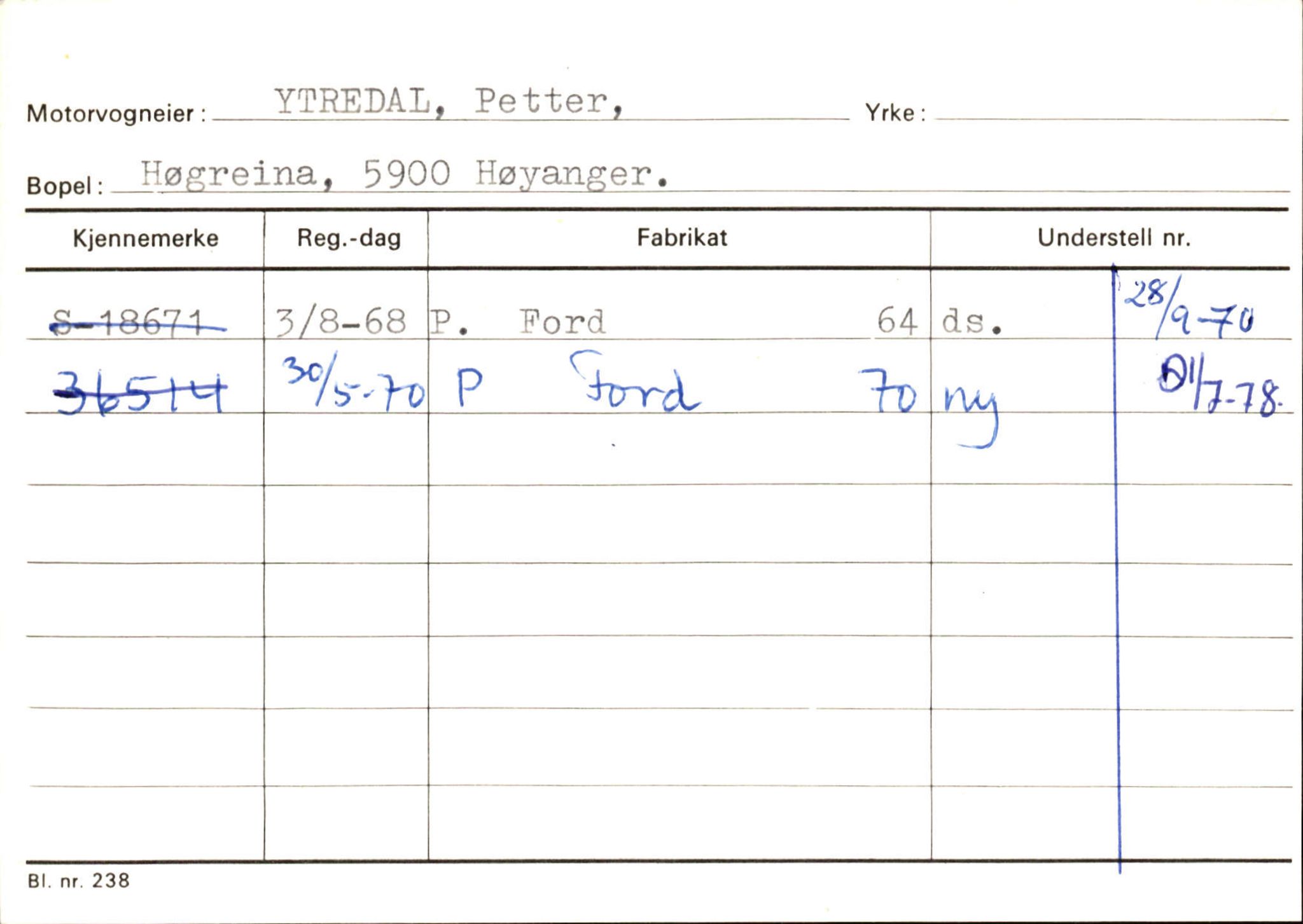 Statens vegvesen, Sogn og Fjordane vegkontor, AV/SAB-A-5301/4/F/L0131: Eigarregister Høyanger P-Å. Stryn S-Å, 1945-1975, p. 928