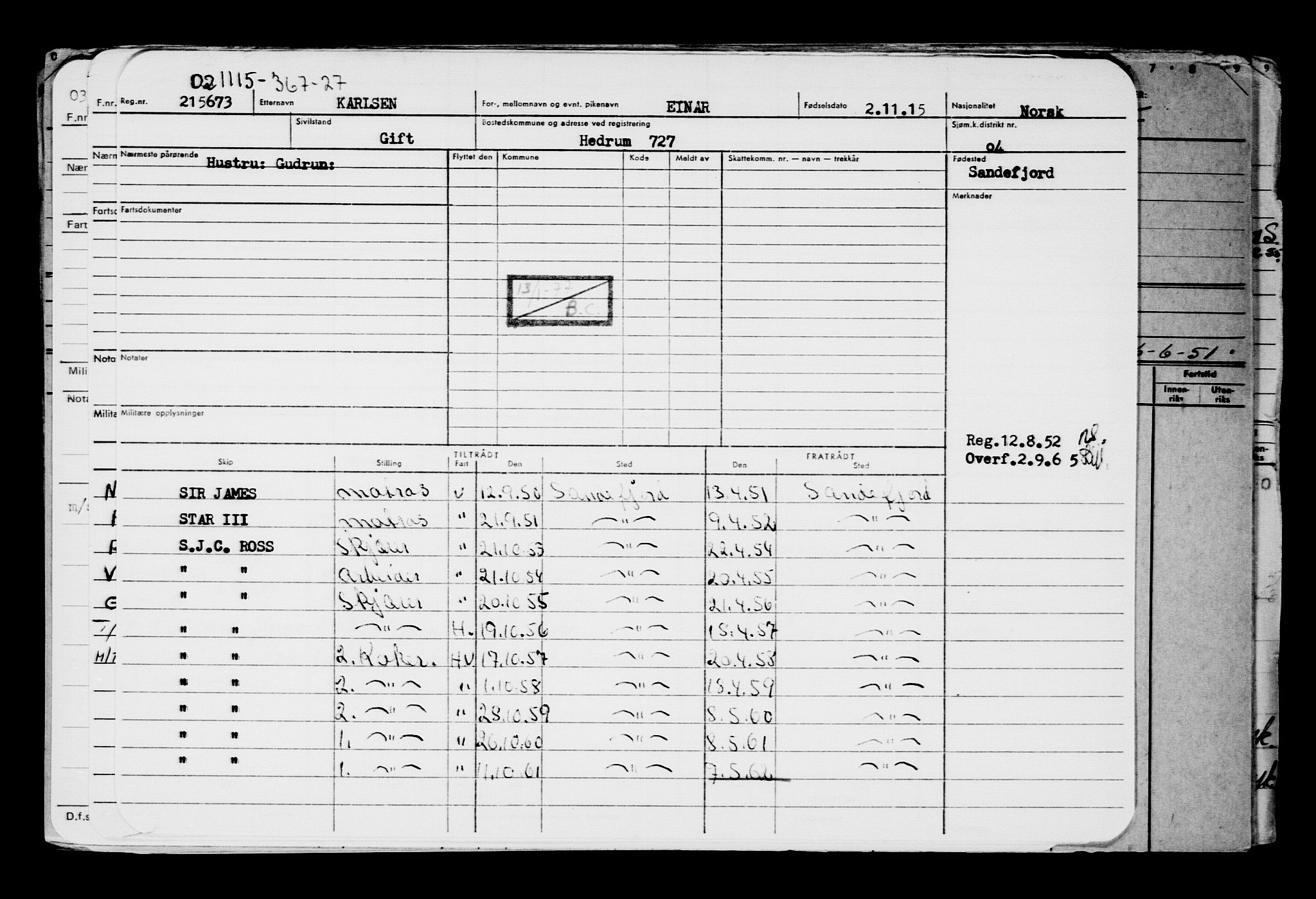 Direktoratet for sjømenn, AV/RA-S-3545/G/Gb/L0134: Hovedkort, 1915, p. 300