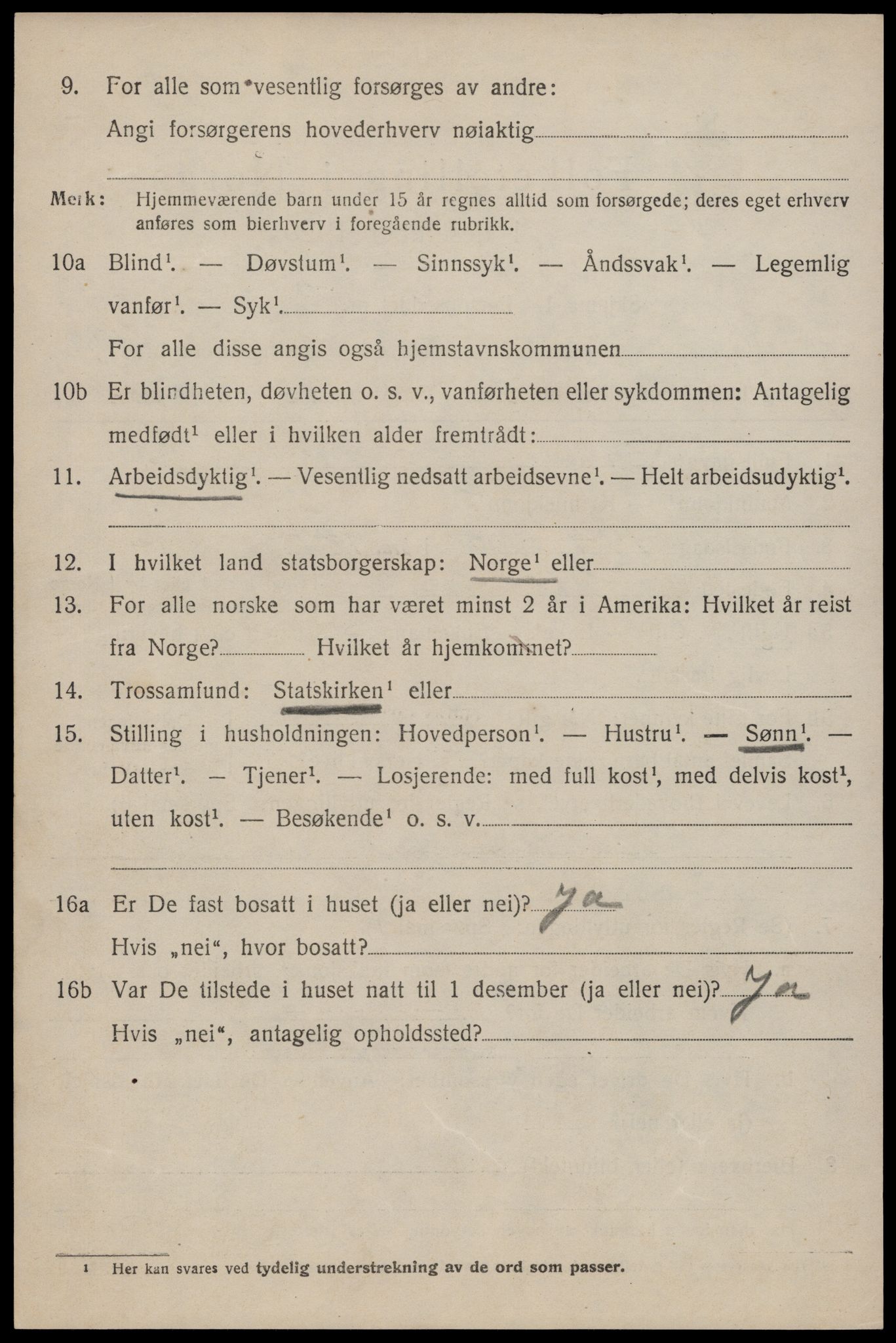 SAST, 1920 census for Håland, 1920, p. 9974