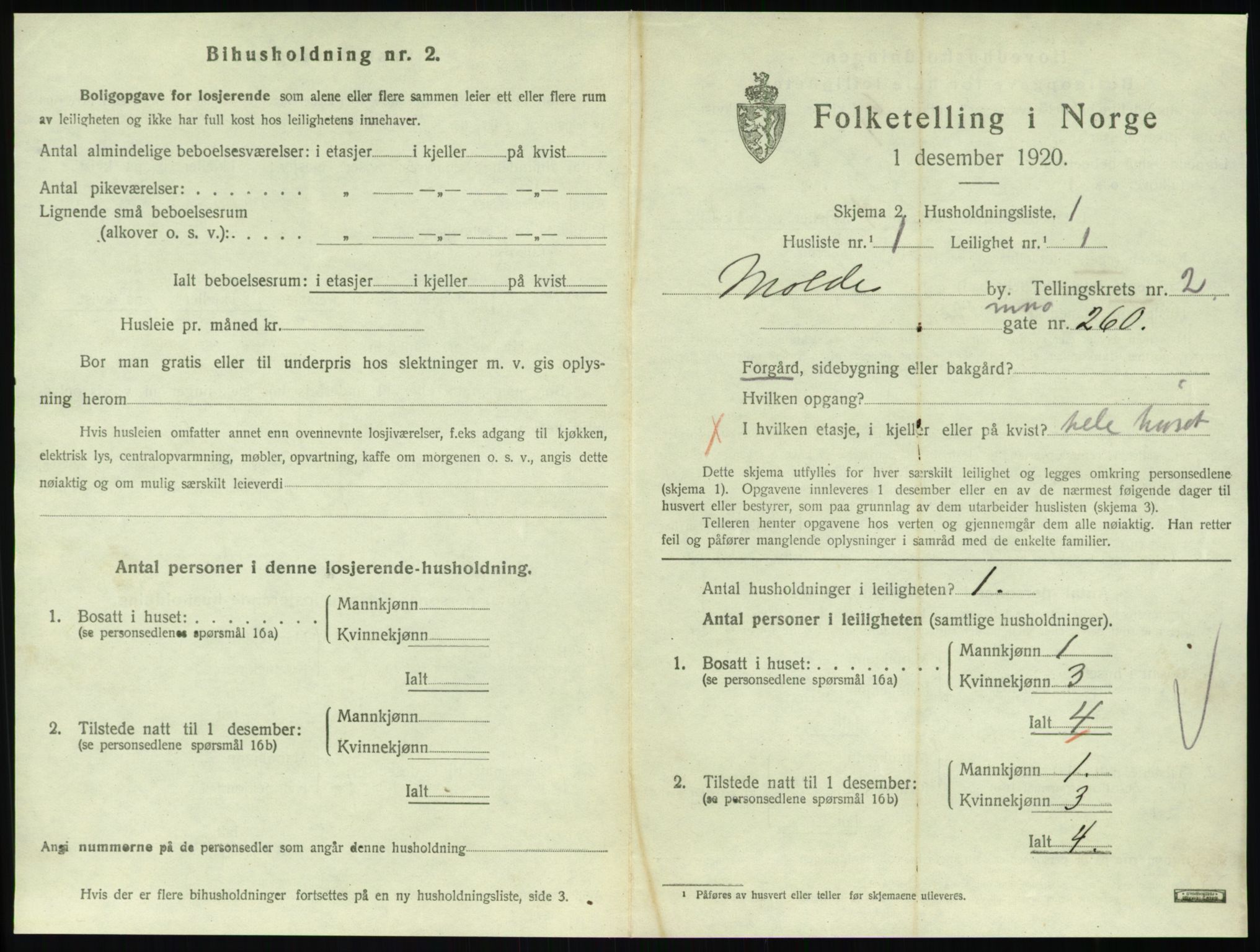 SAT, 1920 census for Molde, 1920, p. 975