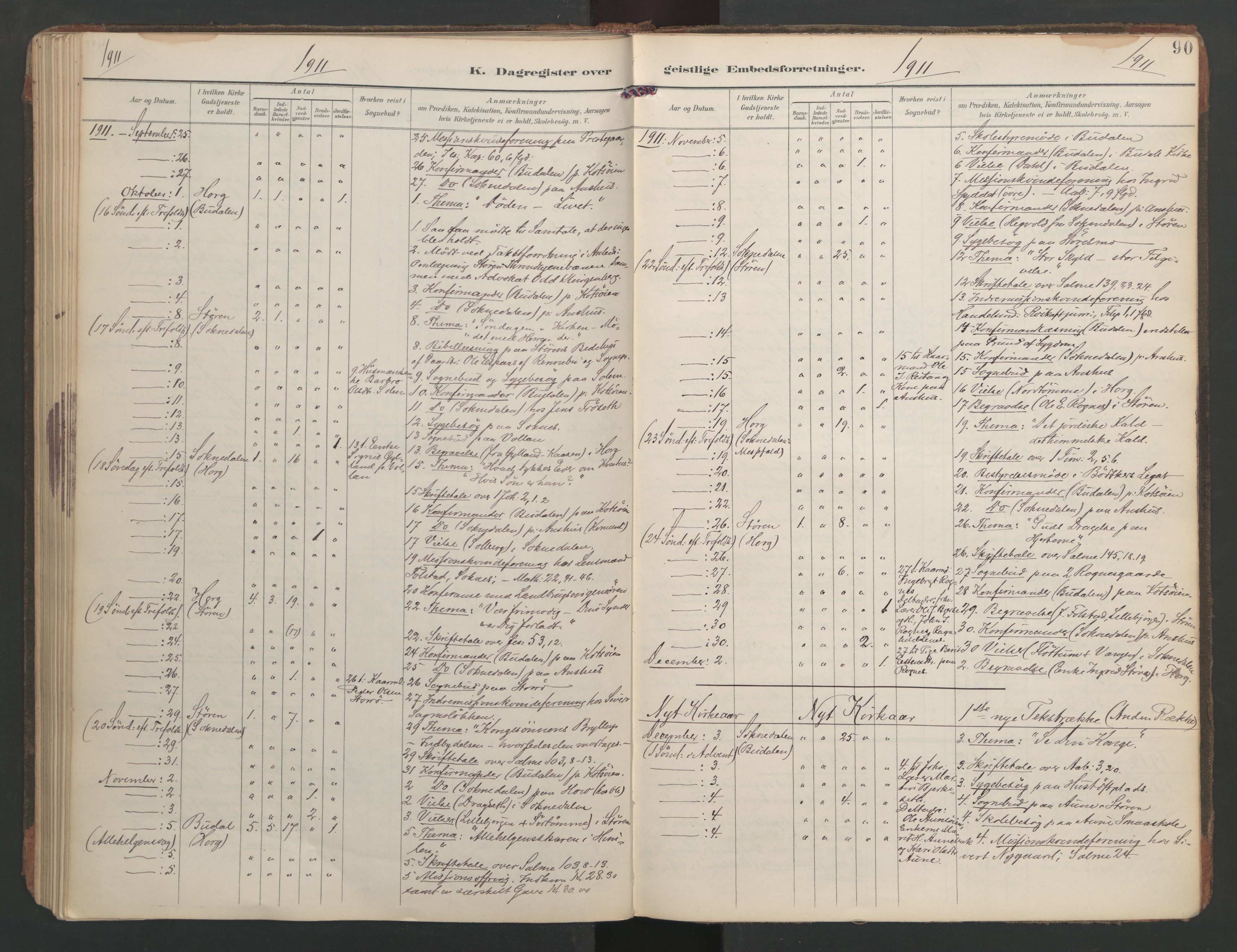 Ministerialprotokoller, klokkerbøker og fødselsregistre - Sør-Trøndelag, AV/SAT-A-1456/687/L1005: Diary records no. 687A11, 1891-1912, p. 90