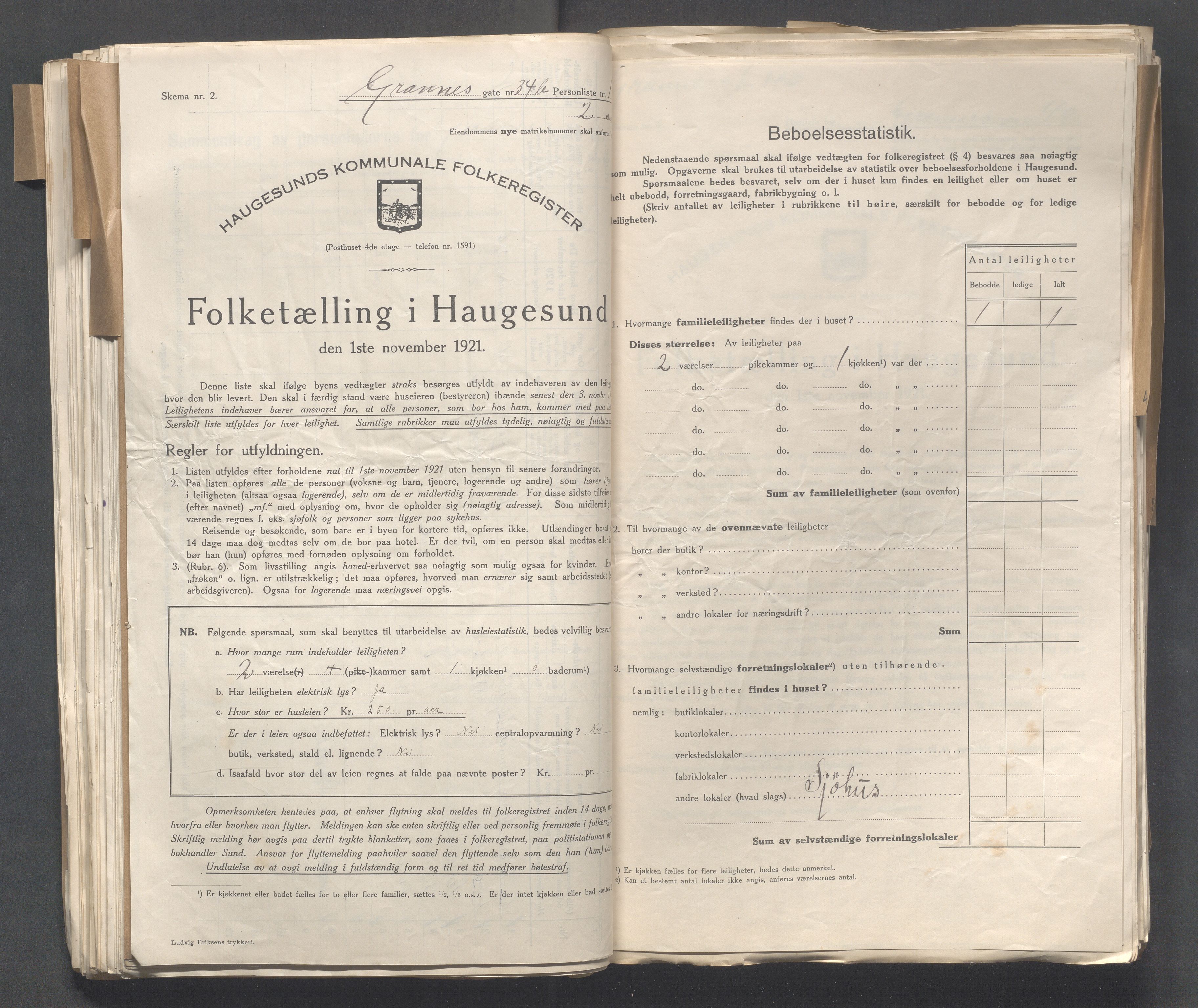 IKAR, Local census 1.11.1921 for Haugesund, 1921, p. 5986