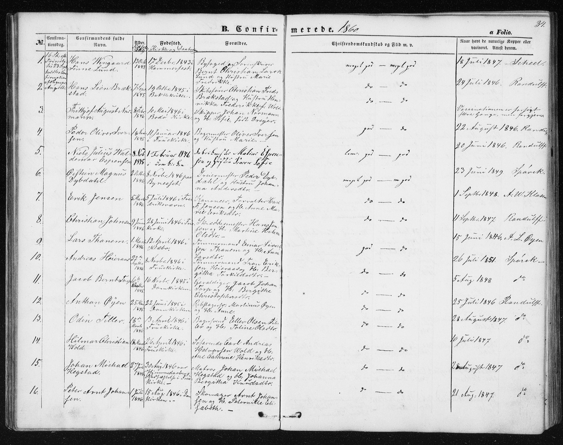 Ministerialprotokoller, klokkerbøker og fødselsregistre - Sør-Trøndelag, SAT/A-1456/602/L0114: Parish register (official) no. 602A12, 1856-1872, p. 34