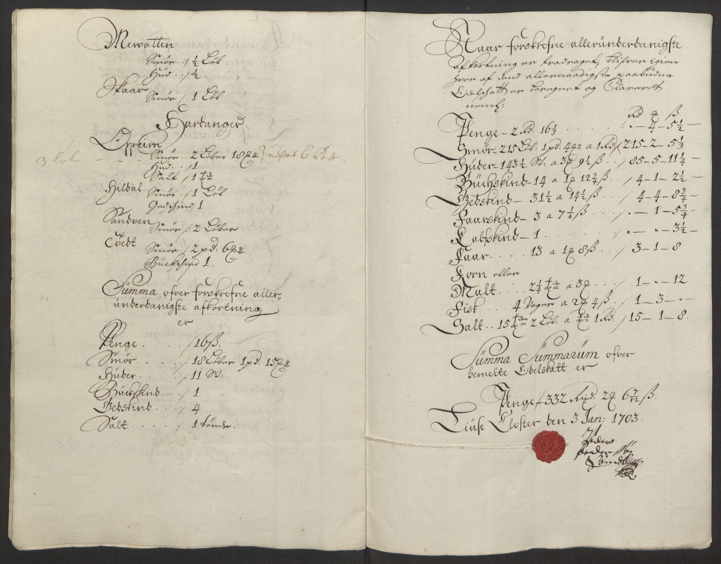 Rentekammeret inntil 1814, Reviderte regnskaper, Fogderegnskap, RA/EA-4092/R50/L3159: Fogderegnskap Lyse kloster, 1691-1709, p. 164