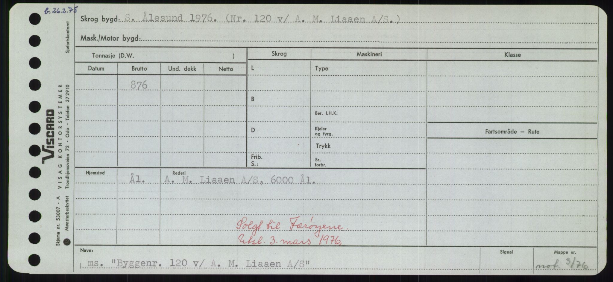 Sjøfartsdirektoratet med forløpere, Skipsmålingen, RA/S-1627/H/Hd/L0006: Fartøy, Byg-Båt, p. 519