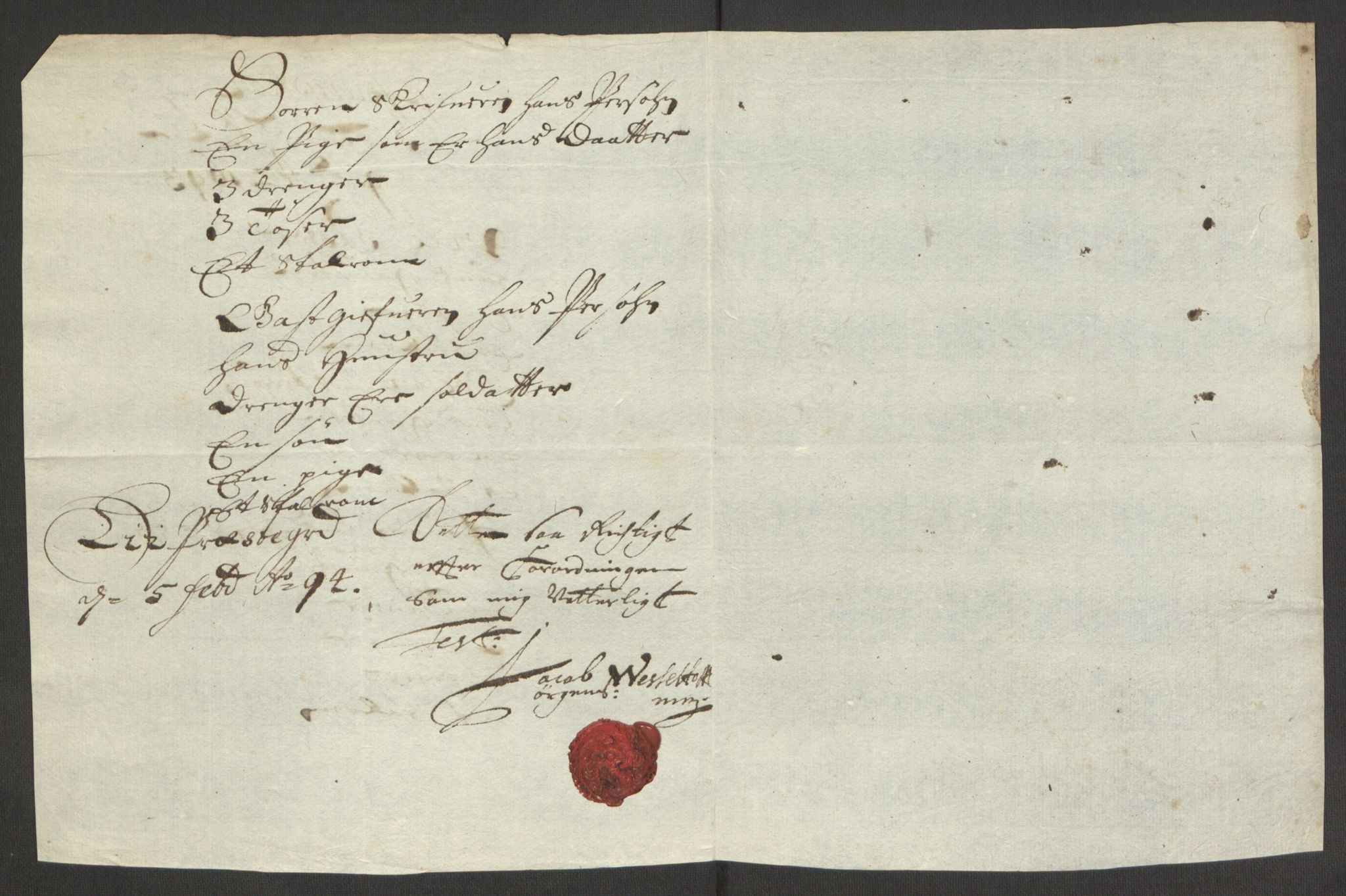 Rentekammeret inntil 1814, Reviderte regnskaper, Fogderegnskap, RA/EA-4092/R63/L4308: Fogderegnskap Inderøy, 1692-1694, p. 457
