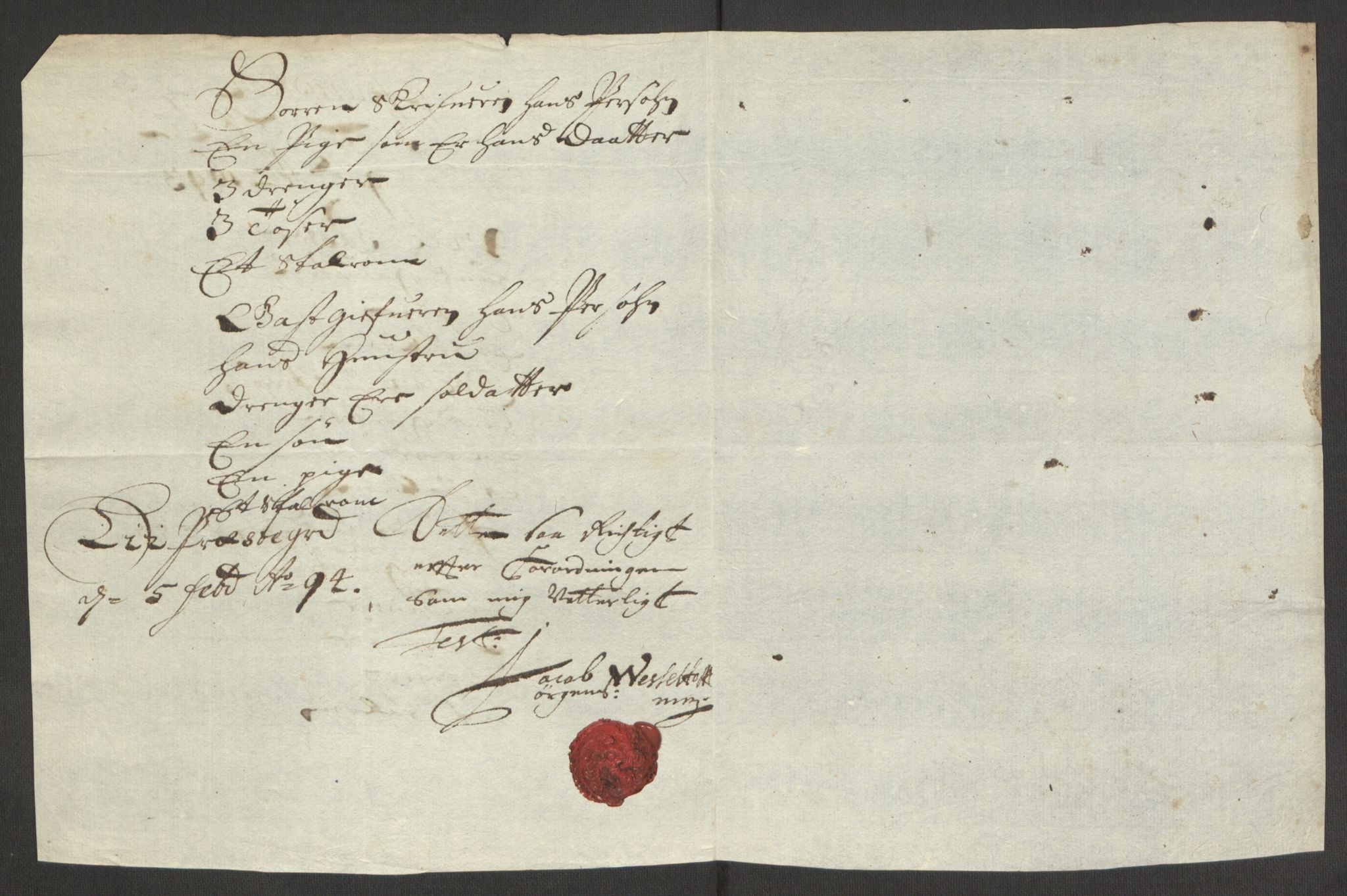 Rentekammeret inntil 1814, Reviderte regnskaper, Fogderegnskap, AV/RA-EA-4092/R63/L4308: Fogderegnskap Inderøy, 1692-1694, p. 457