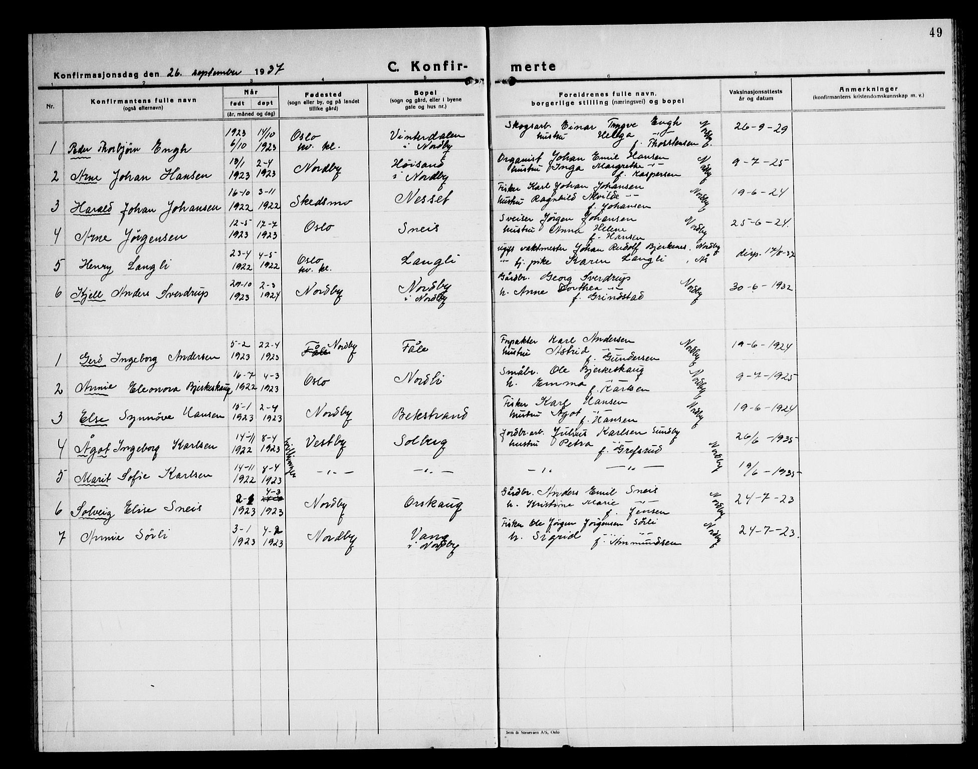 Ås prestekontor Kirkebøker, AV/SAO-A-10894/G/Gb/L0003: Parish register (copy) no. II 3, 1937-1947, p. 49