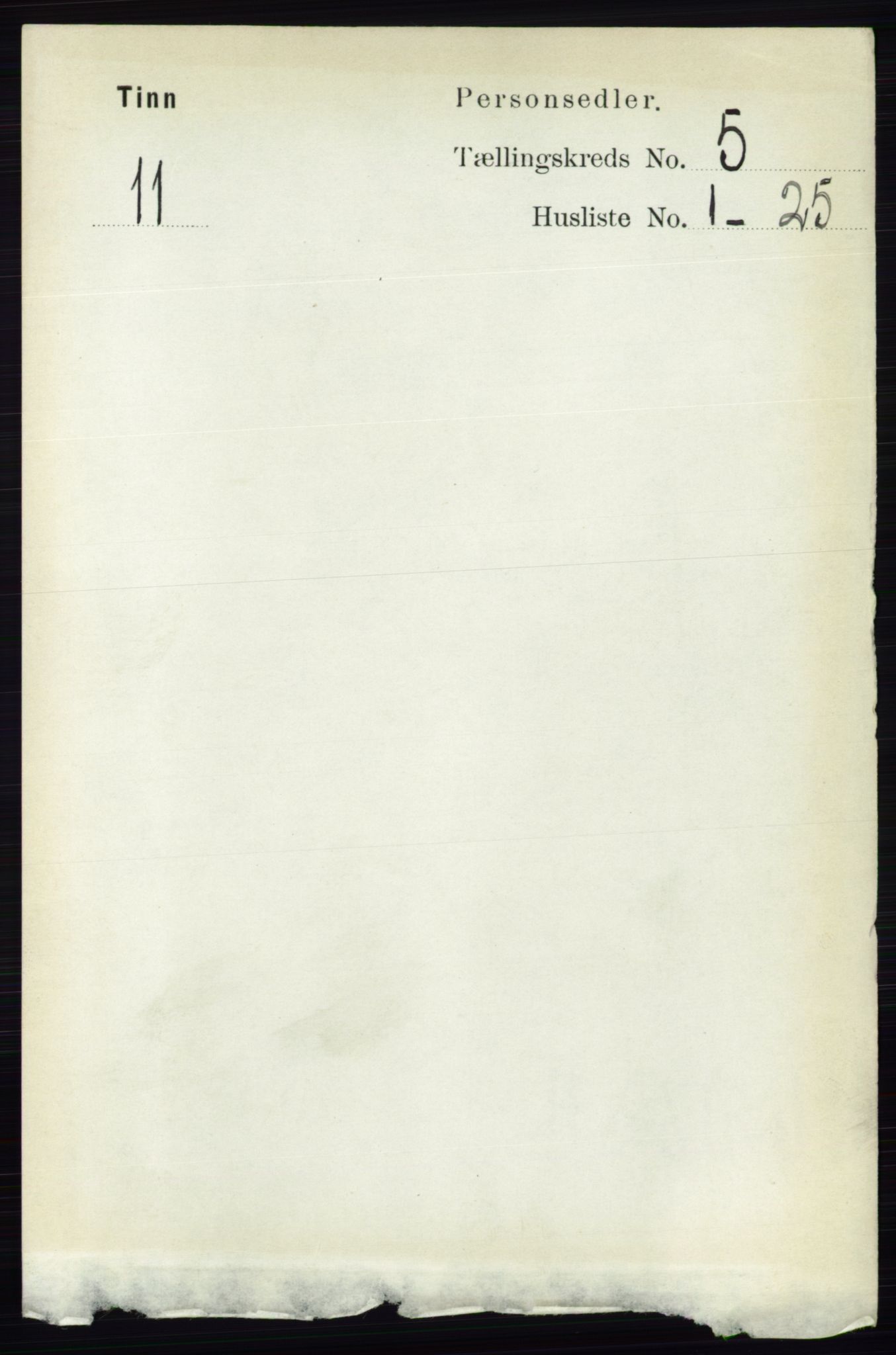 RA, 1891 census for 0826 Tinn, 1891, p. 1001