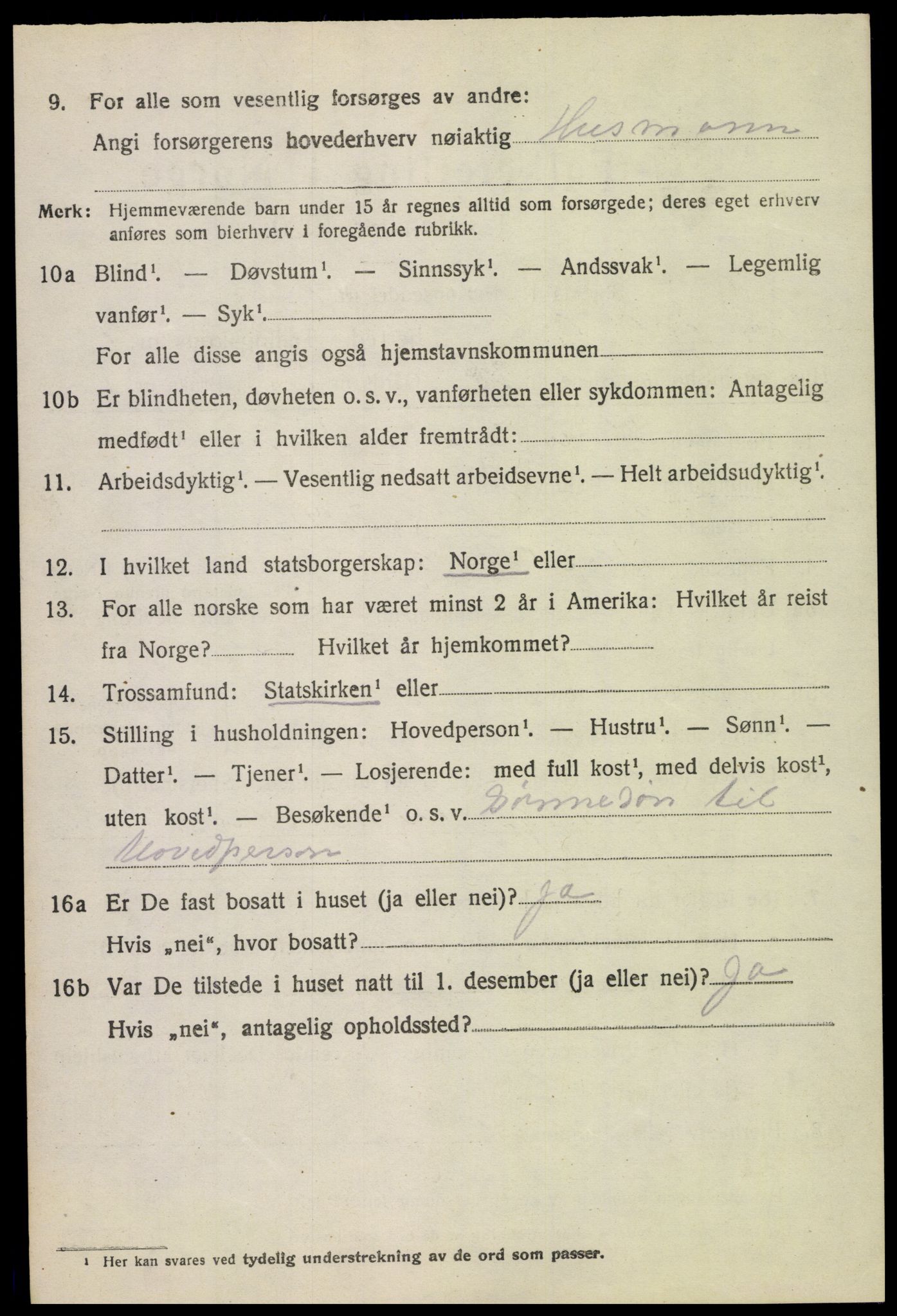 SAH, 1920 census for Heidal, 1920, p. 923