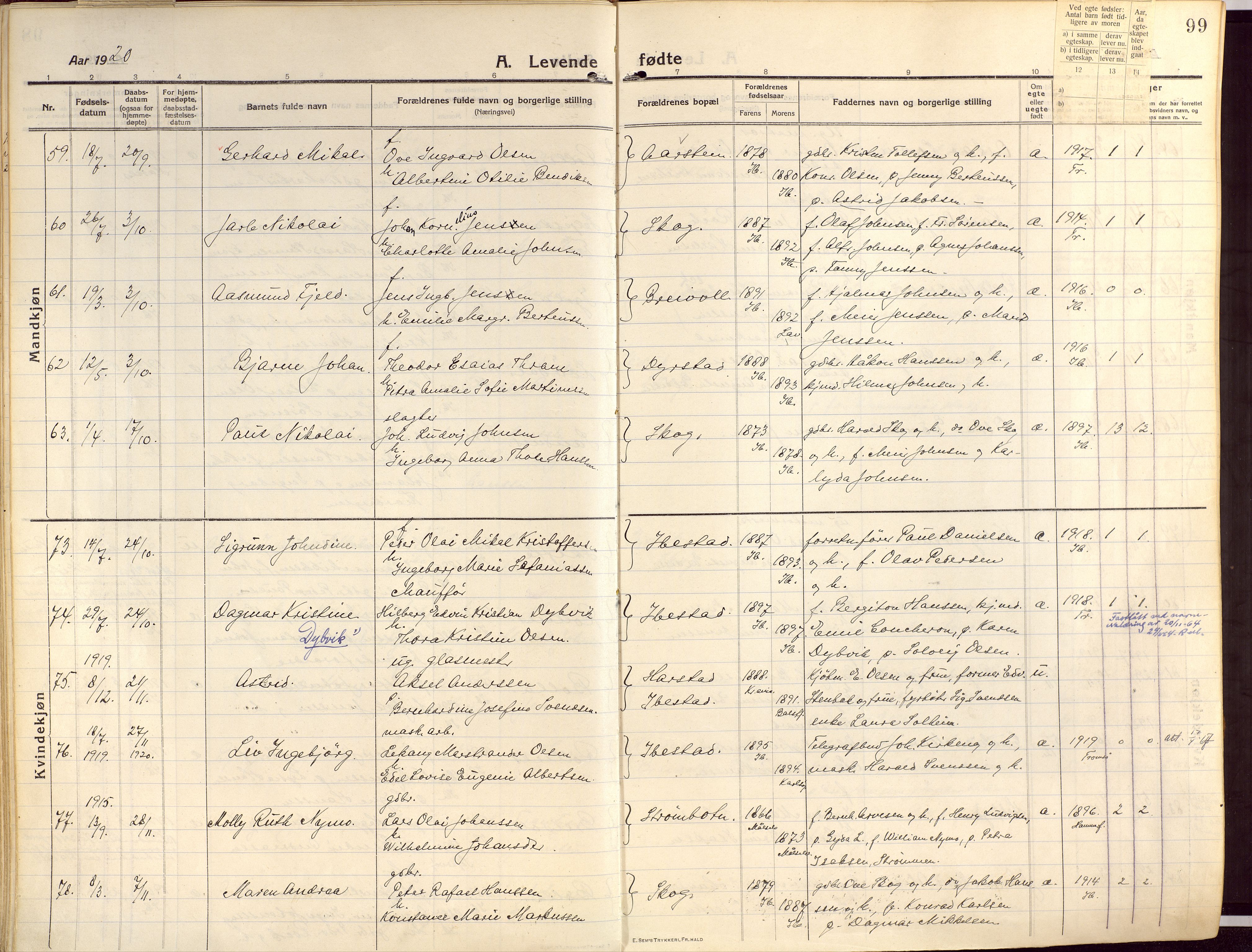 Ibestad sokneprestembete, SATØ/S-0077/H/Ha/Haa/L0018kirke: Parish register (official) no. 18, 1915-1929, p. 99