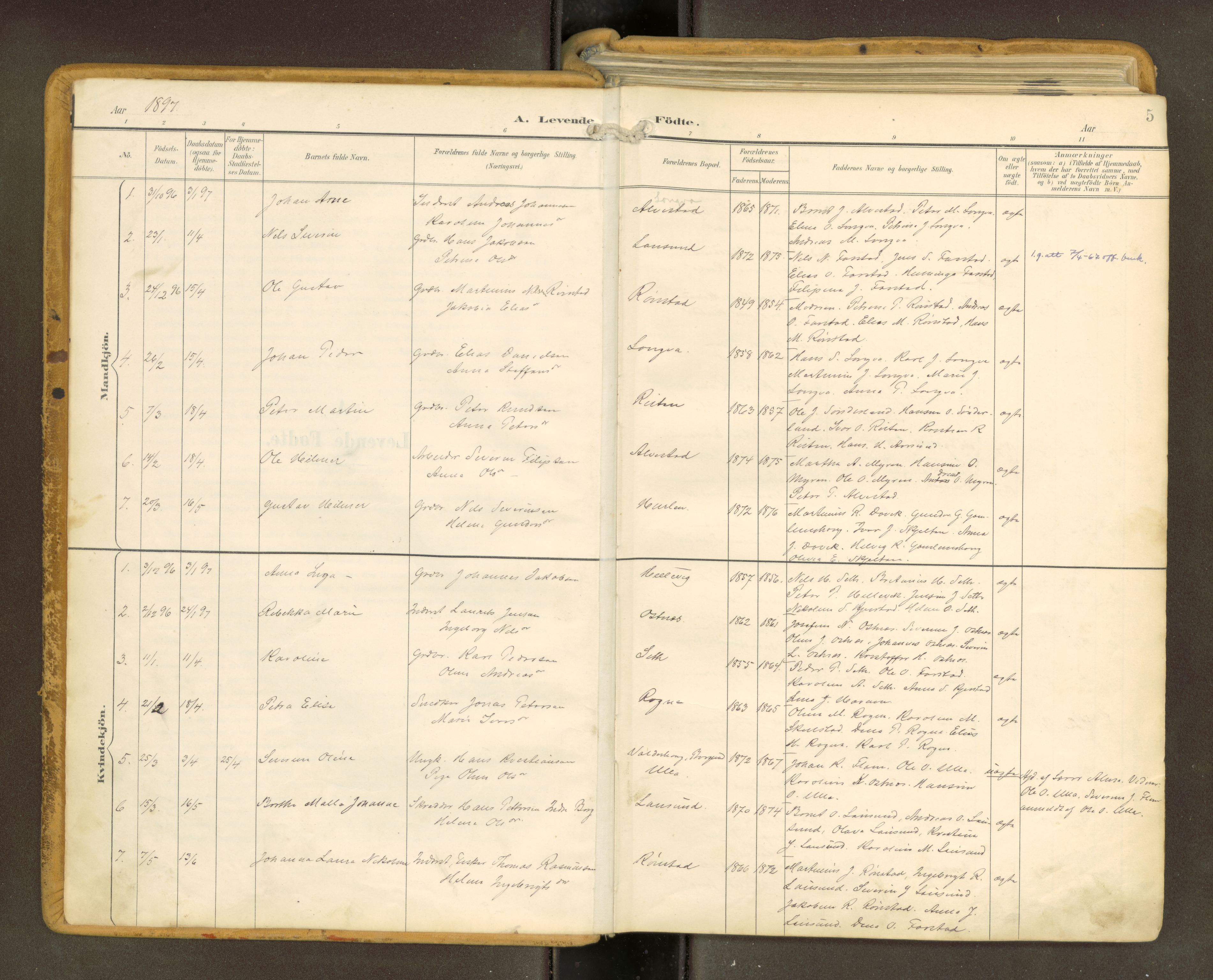 Ministerialprotokoller, klokkerbøker og fødselsregistre - Møre og Romsdal, SAT/A-1454/536/L0517: Parish register (official) no. 536A--, 1897-1917, p. 5