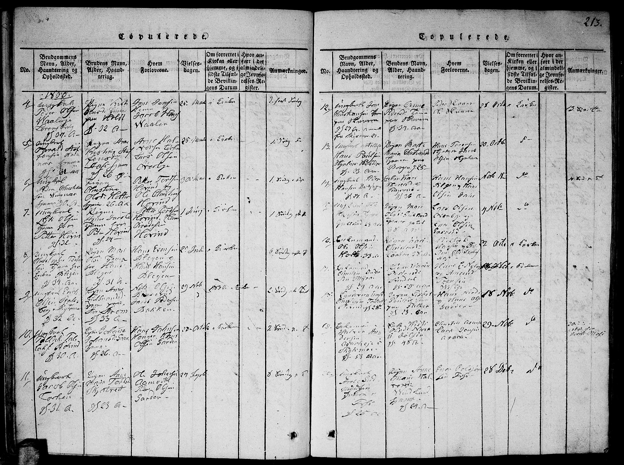 Fet prestekontor Kirkebøker, AV/SAO-A-10370a/G/Ga/L0001: Parish register (copy) no. I 1, 1815-1842, p. 213