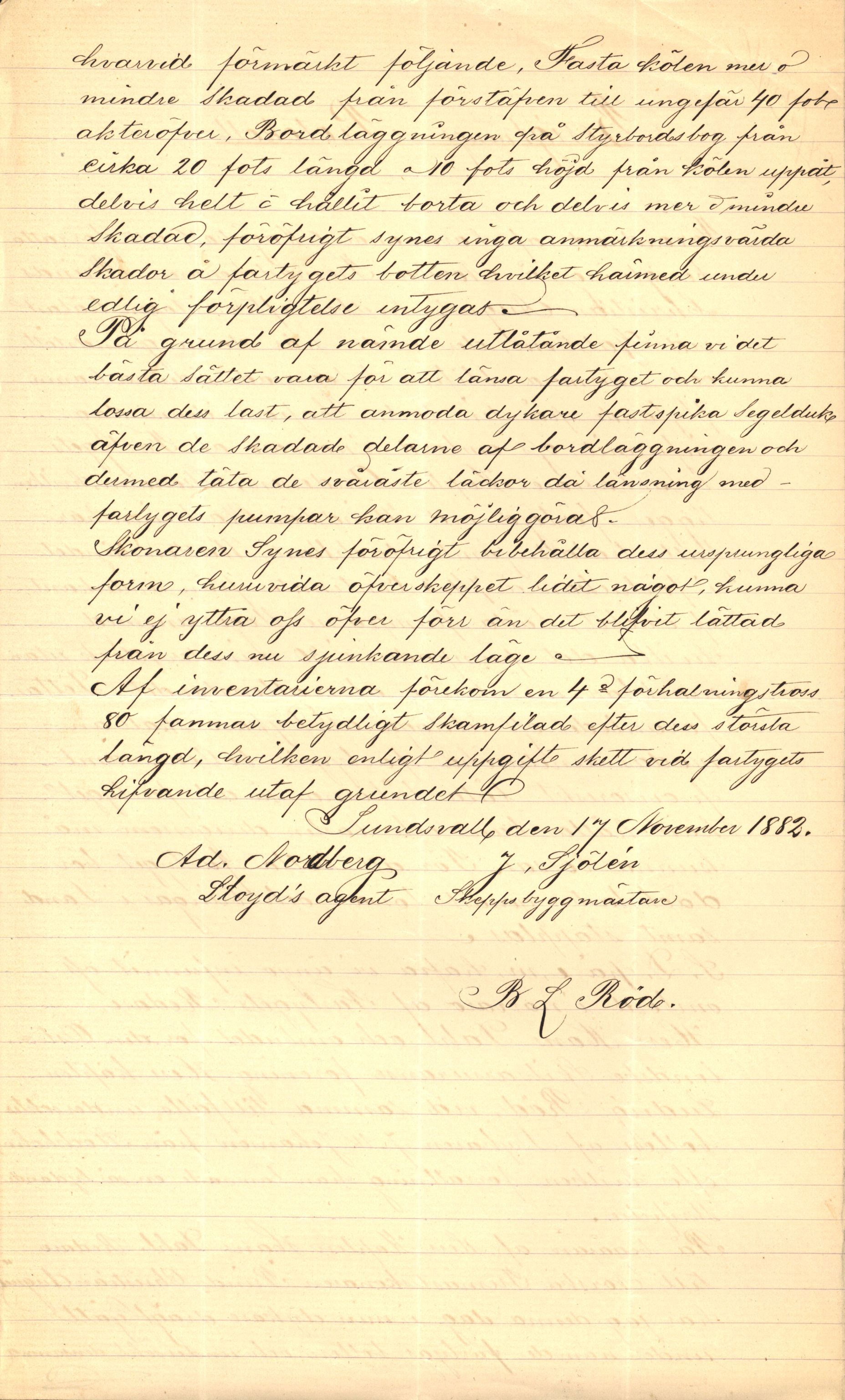 Pa 63 - Østlandske skibsassuranceforening, VEMU/A-1079/G/Ga/L0014/0009: Havaridokumenter / Peter, Olinda, Prinds Chr. August, Poseidon, 1882, p. 49