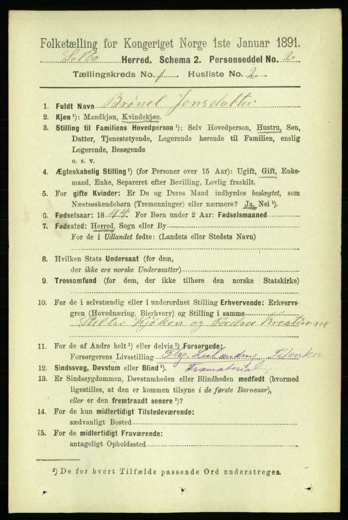 RA, 1891 census for 1664 Selbu, 1891, p. 77