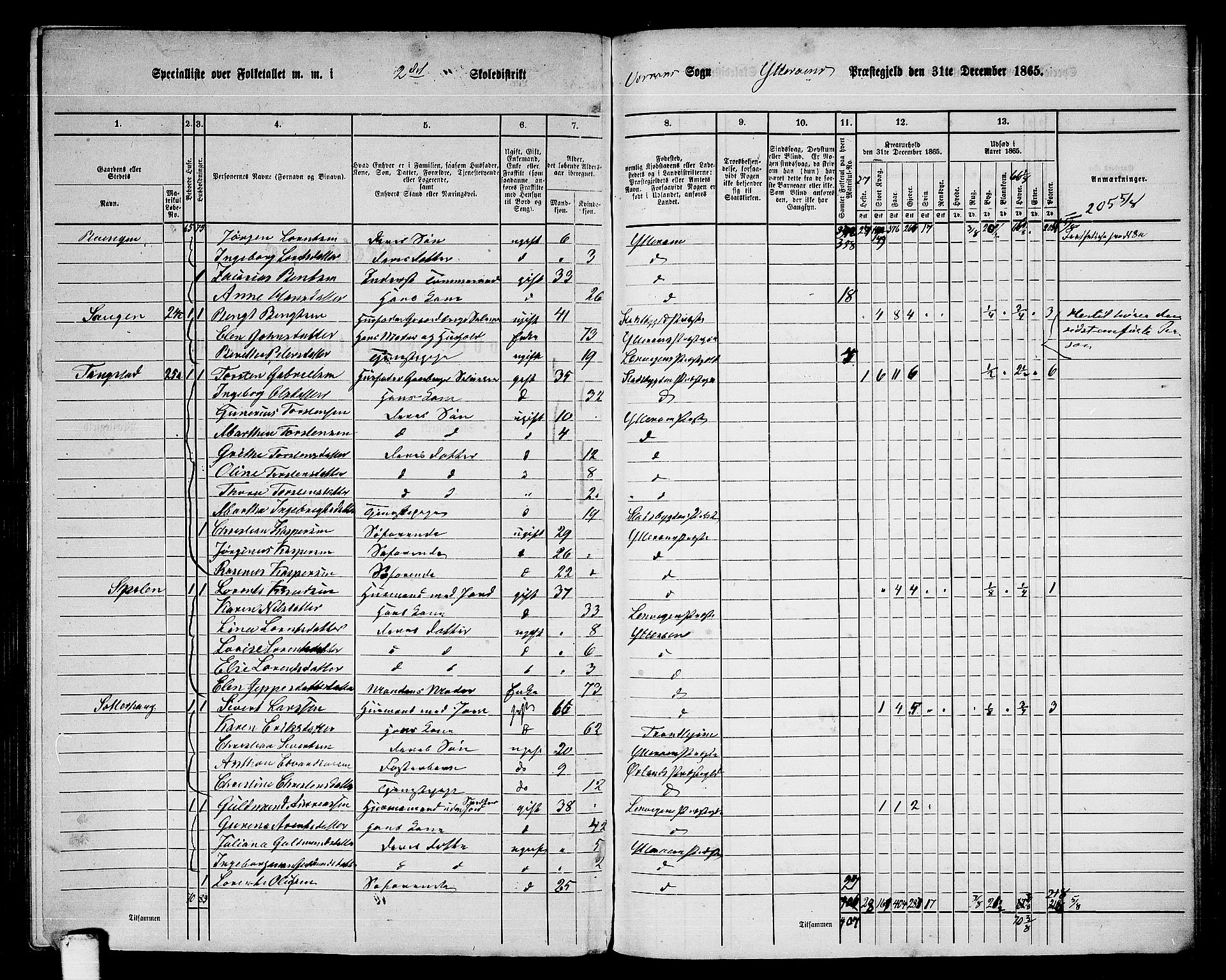 RA, 1865 census for Ytterøy, 1865, p. 156