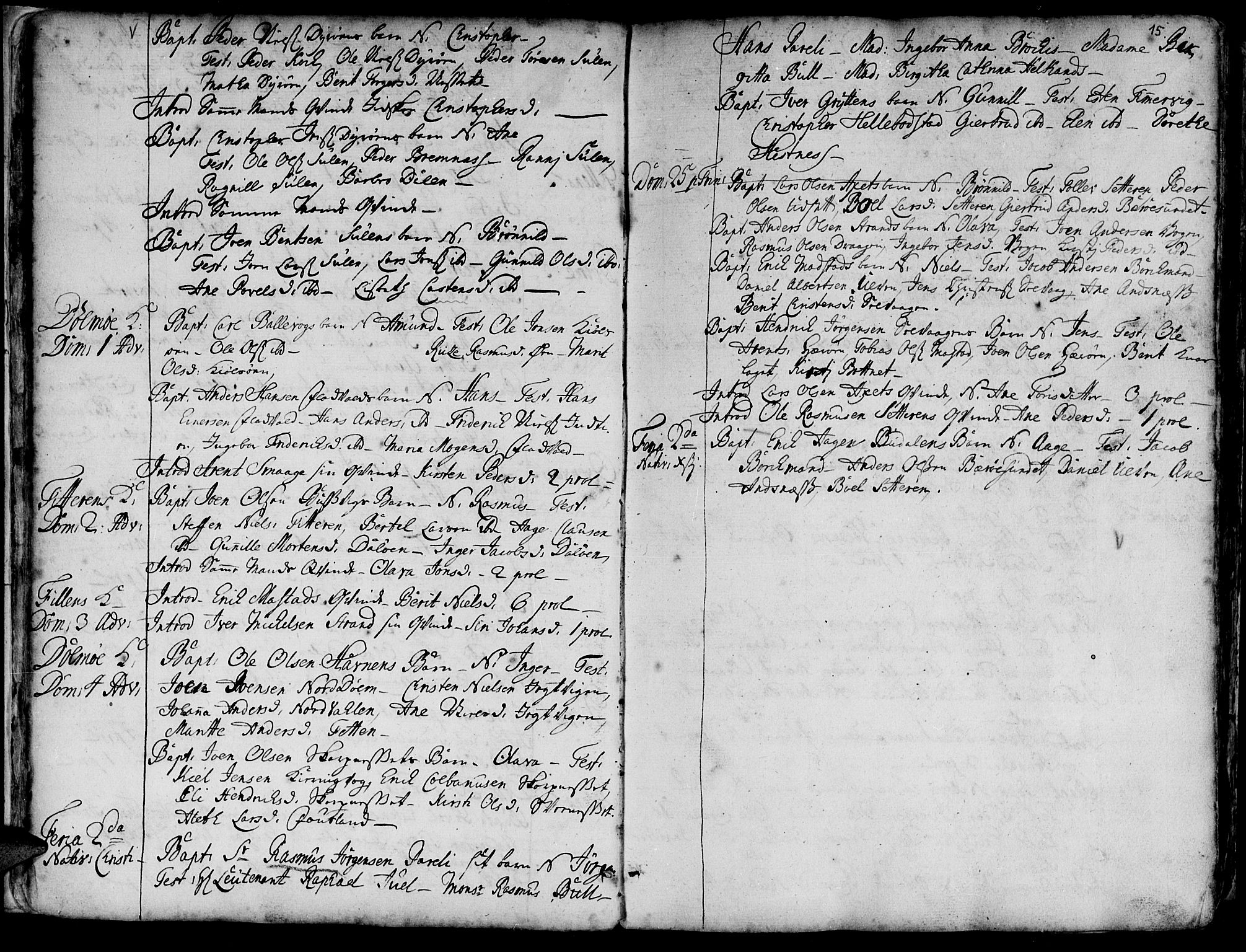 Ministerialprotokoller, klokkerbøker og fødselsregistre - Sør-Trøndelag, SAT/A-1456/634/L0525: Parish register (official) no. 634A01, 1736-1775, p. 15