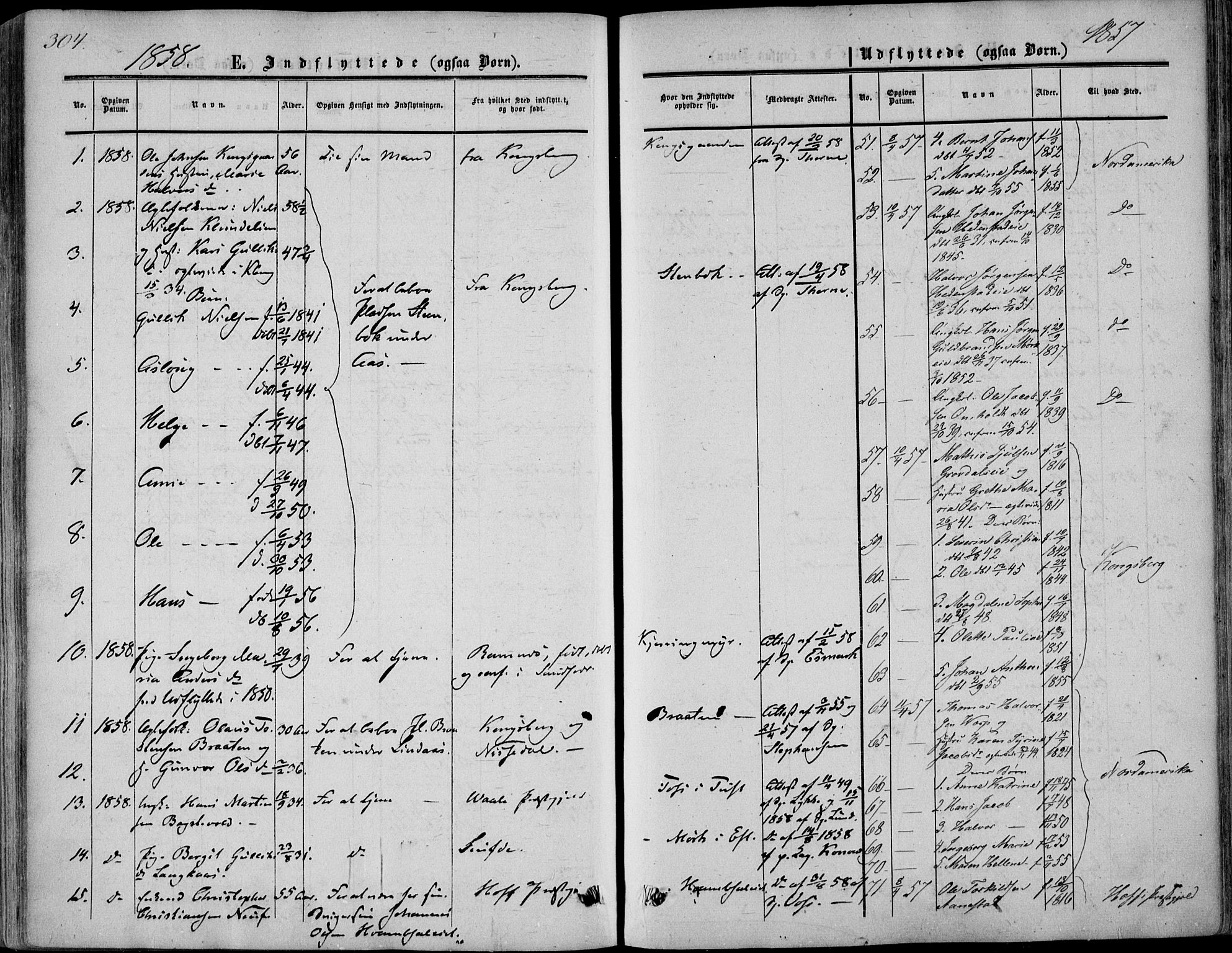 Sandsvær kirkebøker, SAKO/A-244/F/Fa/L0006: Parish register (official) no. I 6, 1857-1868, p. 304