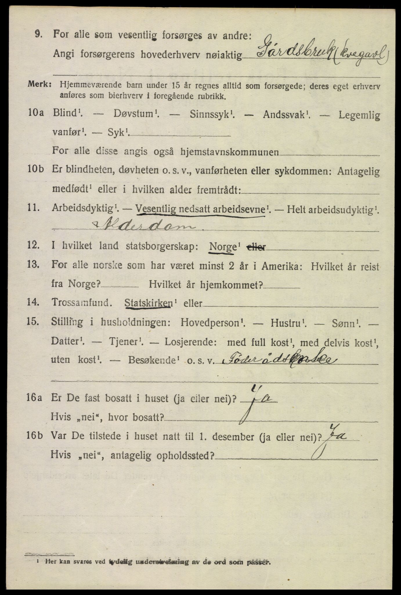 SAH, 1920 census for Engerdal, 1920, p. 486