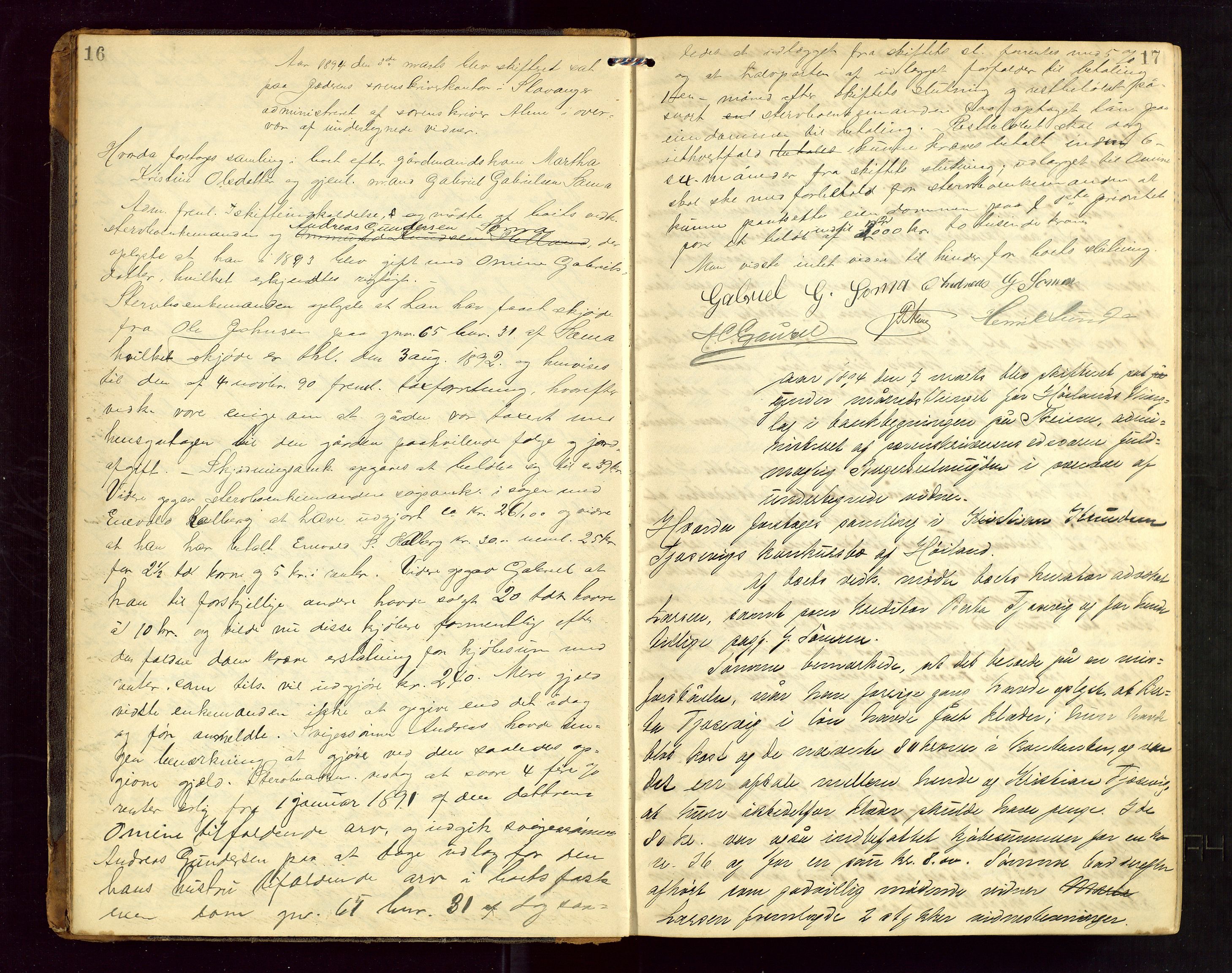 Jæren sorenskriveri, AV/SAST-A-100310/01/5/50/50BA/L0005: SKIFTEFORHANDLINGSPROTOKOLL, 1893-1901, p. 16-17