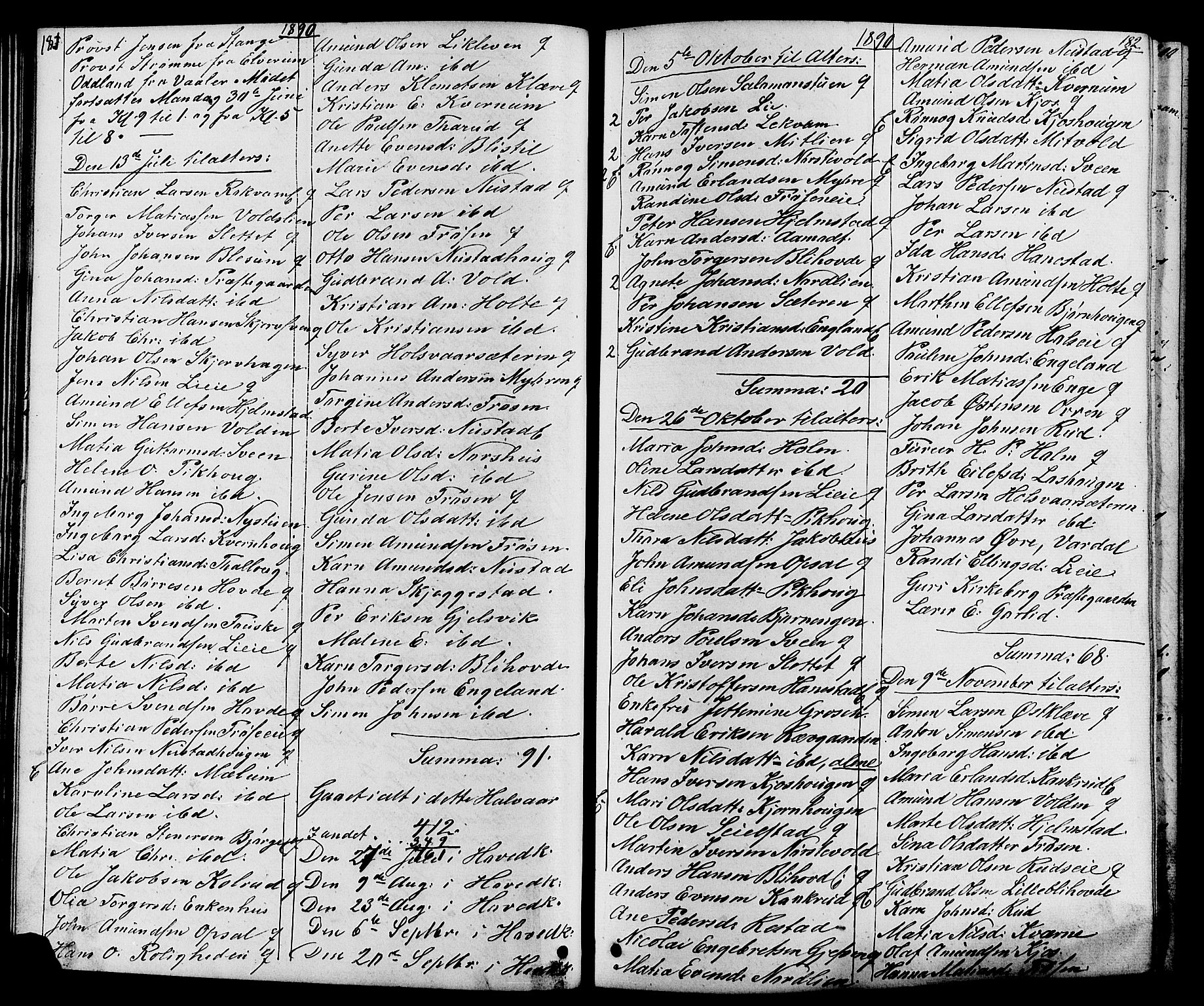 Østre Gausdal prestekontor, SAH/PREST-092/H/Ha/Hab/L0001: Parish register (copy) no. 1, 1863-1893, p. 181-182