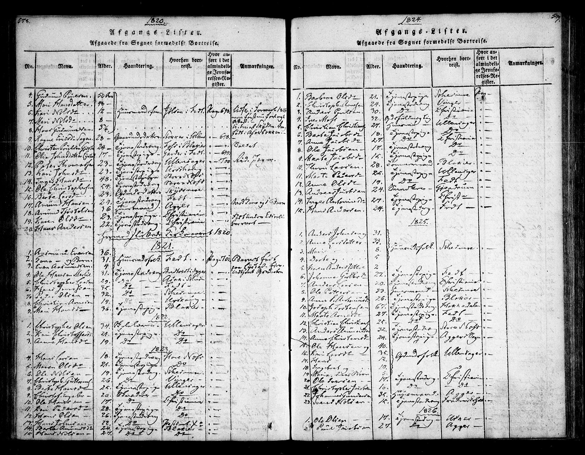 Sørum prestekontor Kirkebøker, SAO/A-10303/F/Fa/L0003: Parish register (official) no. I 3, 1814-1829, p. 578-579