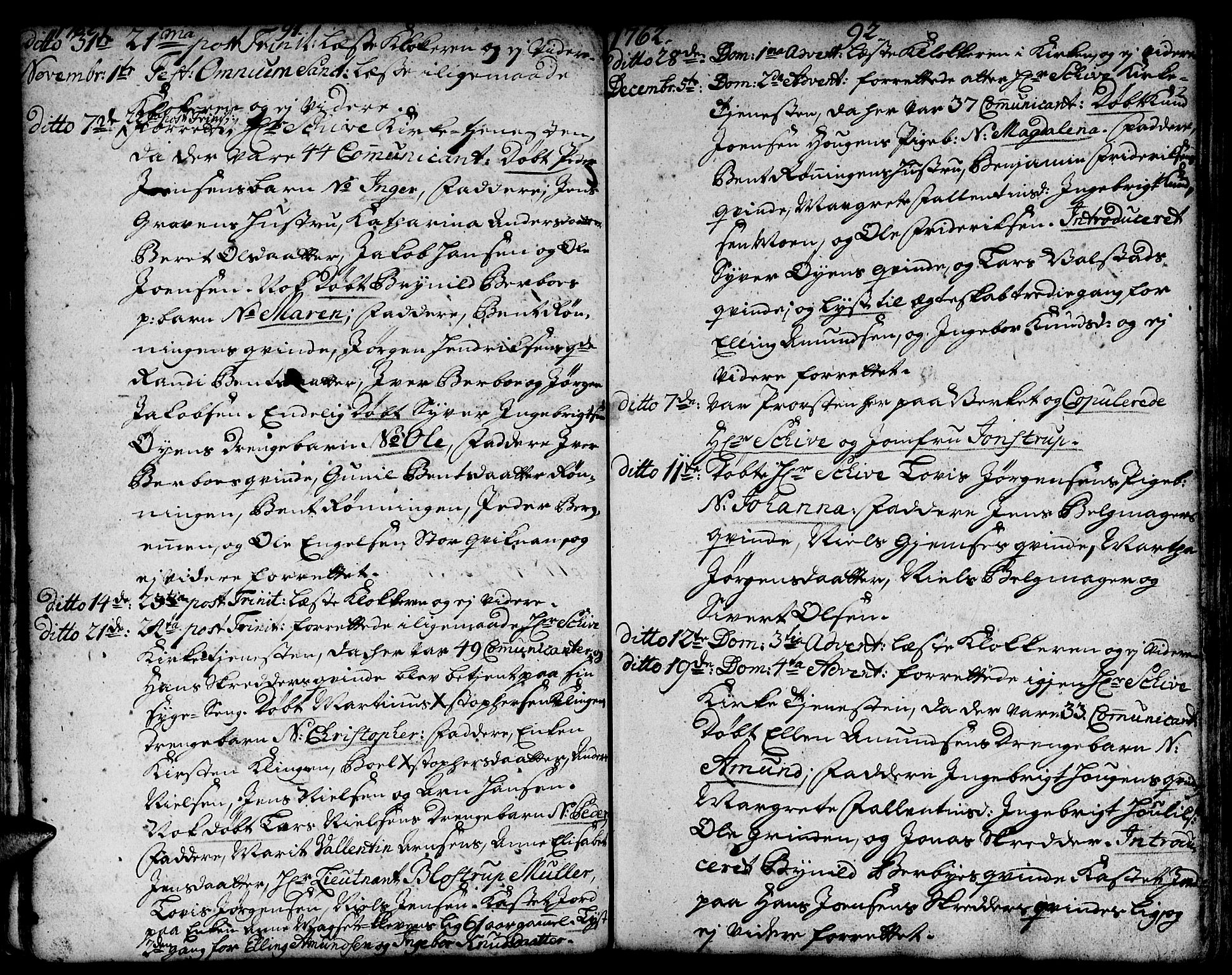 Ministerialprotokoller, klokkerbøker og fødselsregistre - Sør-Trøndelag, SAT/A-1456/671/L0840: Parish register (official) no. 671A02, 1756-1794, p. 91-92