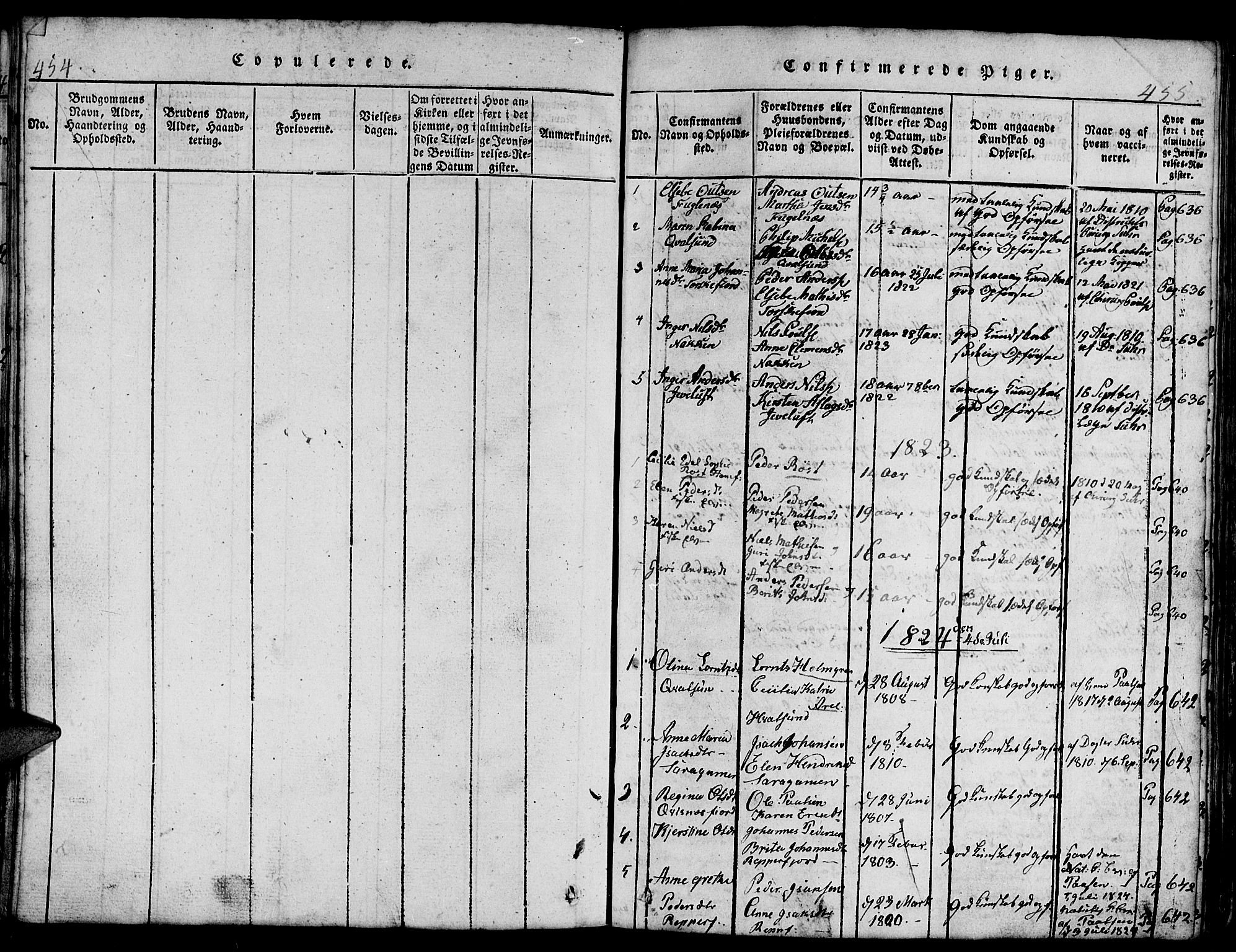 Hammerfest sokneprestkontor, SATØ/S-1347/H/Hb/L0001.klokk: Parish register (copy) no. 1, 1822-1850, p. 455