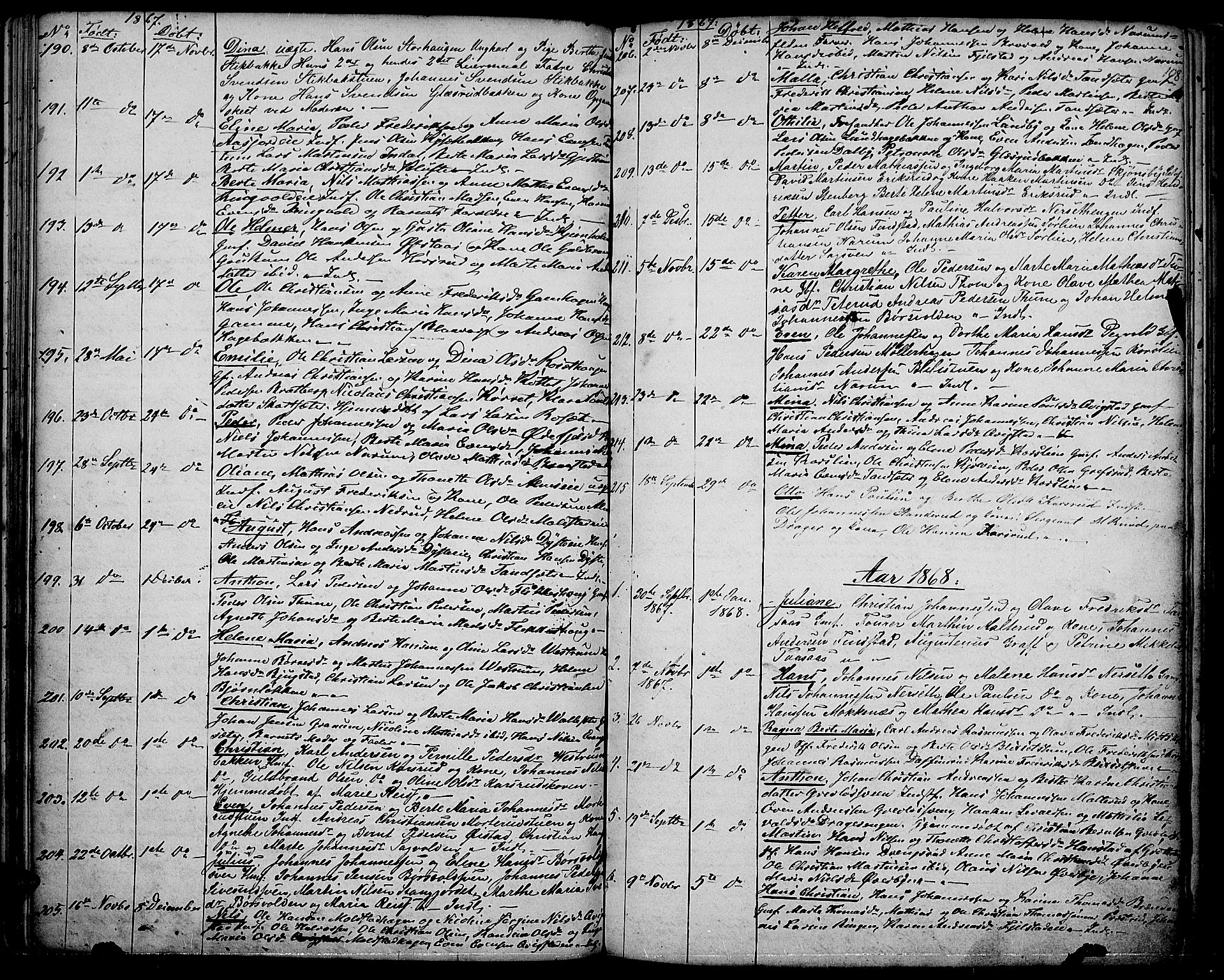 Vestre Toten prestekontor, SAH/PREST-108/H/Ha/Hab/L0005: Parish register (copy) no. 5, 1854-1870, p. 108