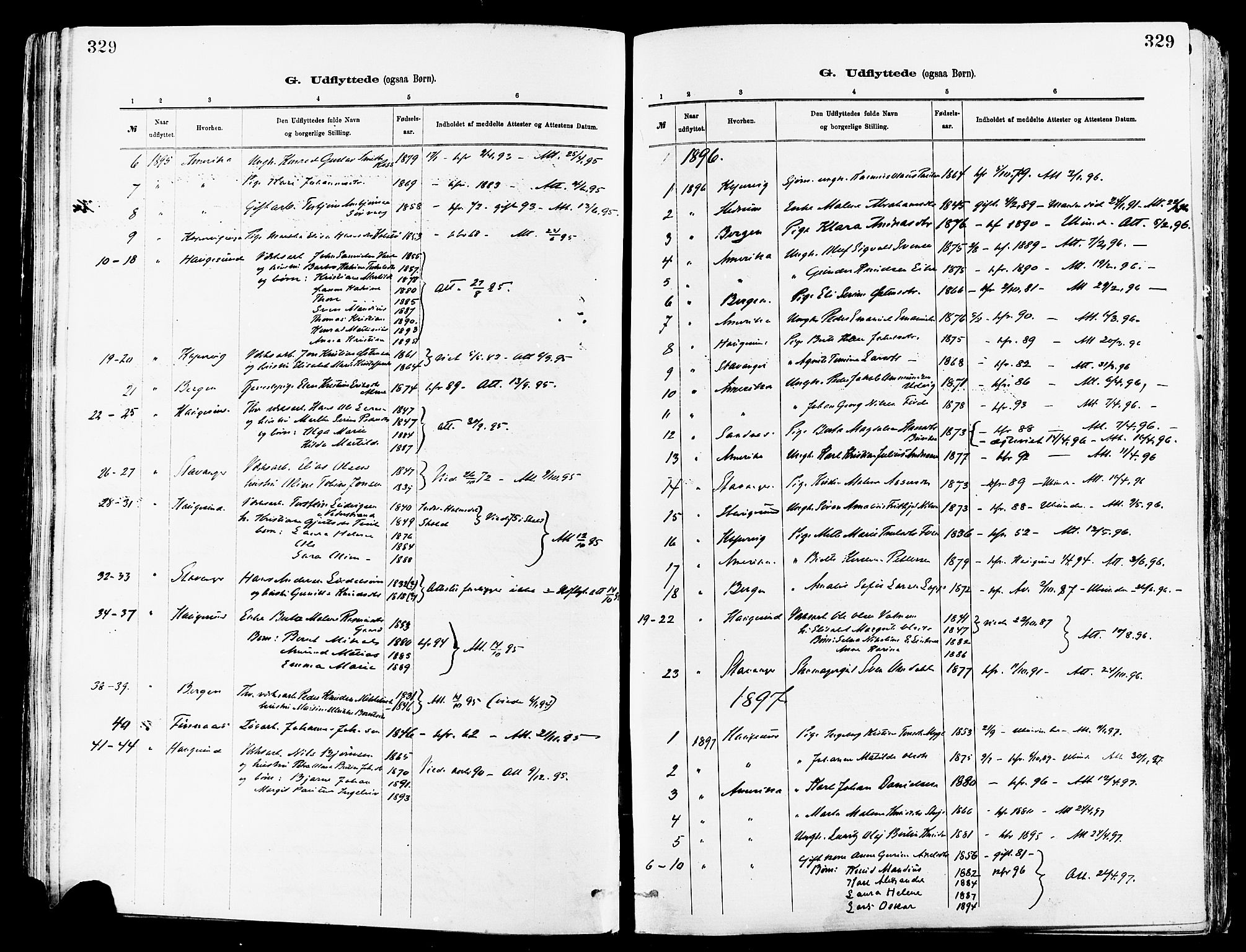 Avaldsnes sokneprestkontor, AV/SAST-A -101851/H/Ha/Haa/L0015: Parish register (official) no. A 15, 1880-1906, p. 329