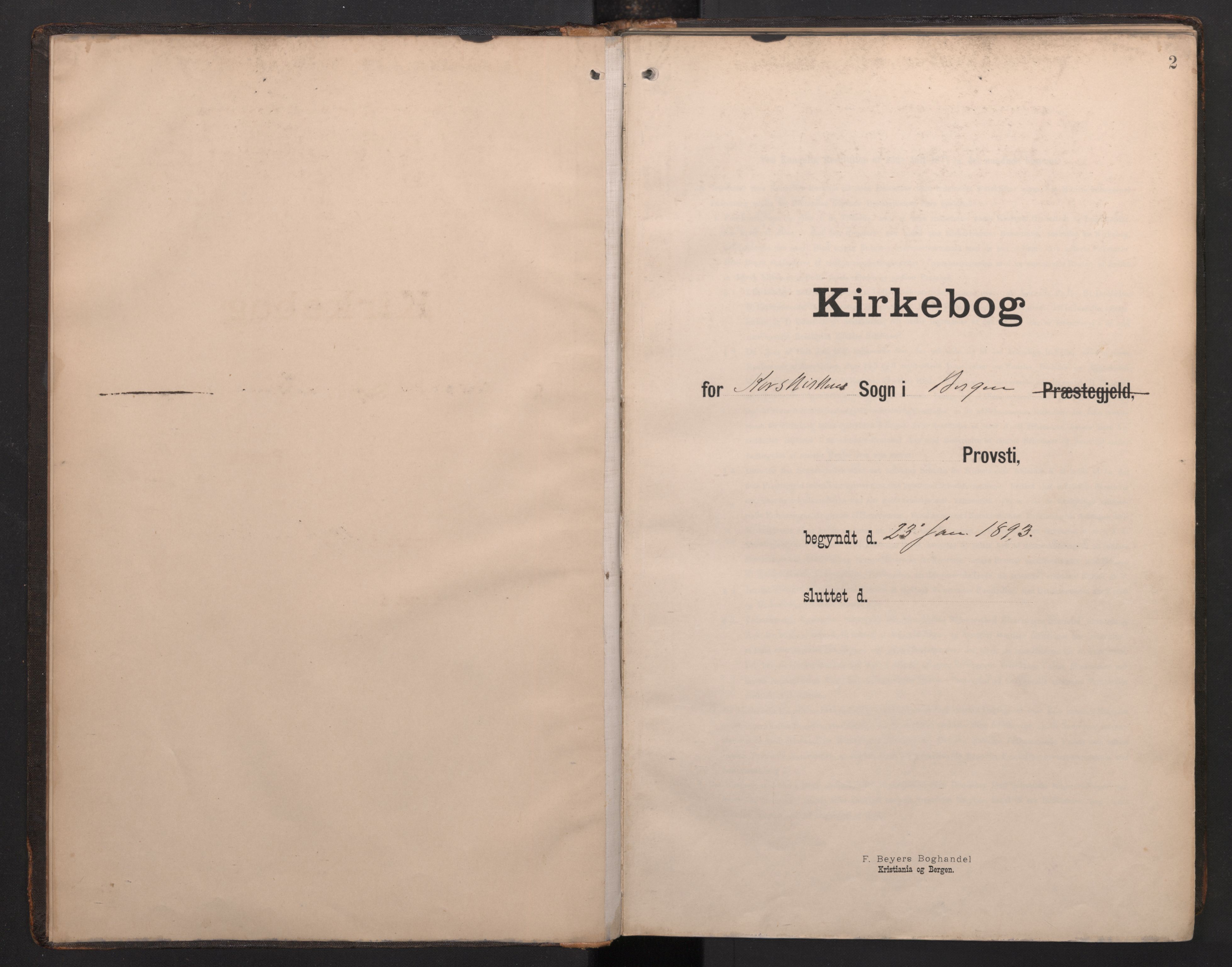 Korskirken sokneprestembete, SAB/A-76101/H/Haa/L0053: Parish register (official) no. G 3, 1892-1988, p. 1b-2a