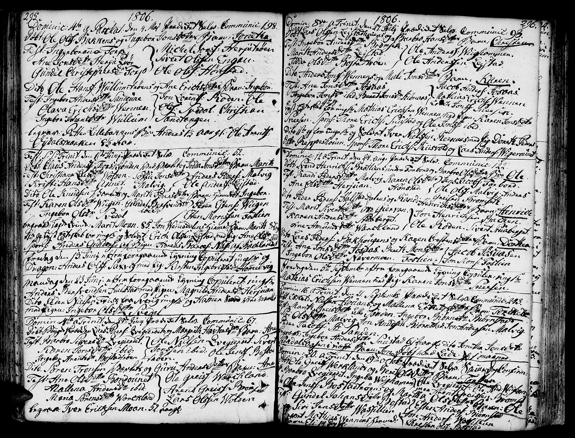 Ministerialprotokoller, klokkerbøker og fødselsregistre - Sør-Trøndelag, SAT/A-1456/606/L0281: Parish register (official) no. 606A02 /2, 1781-1817, p. 295-296