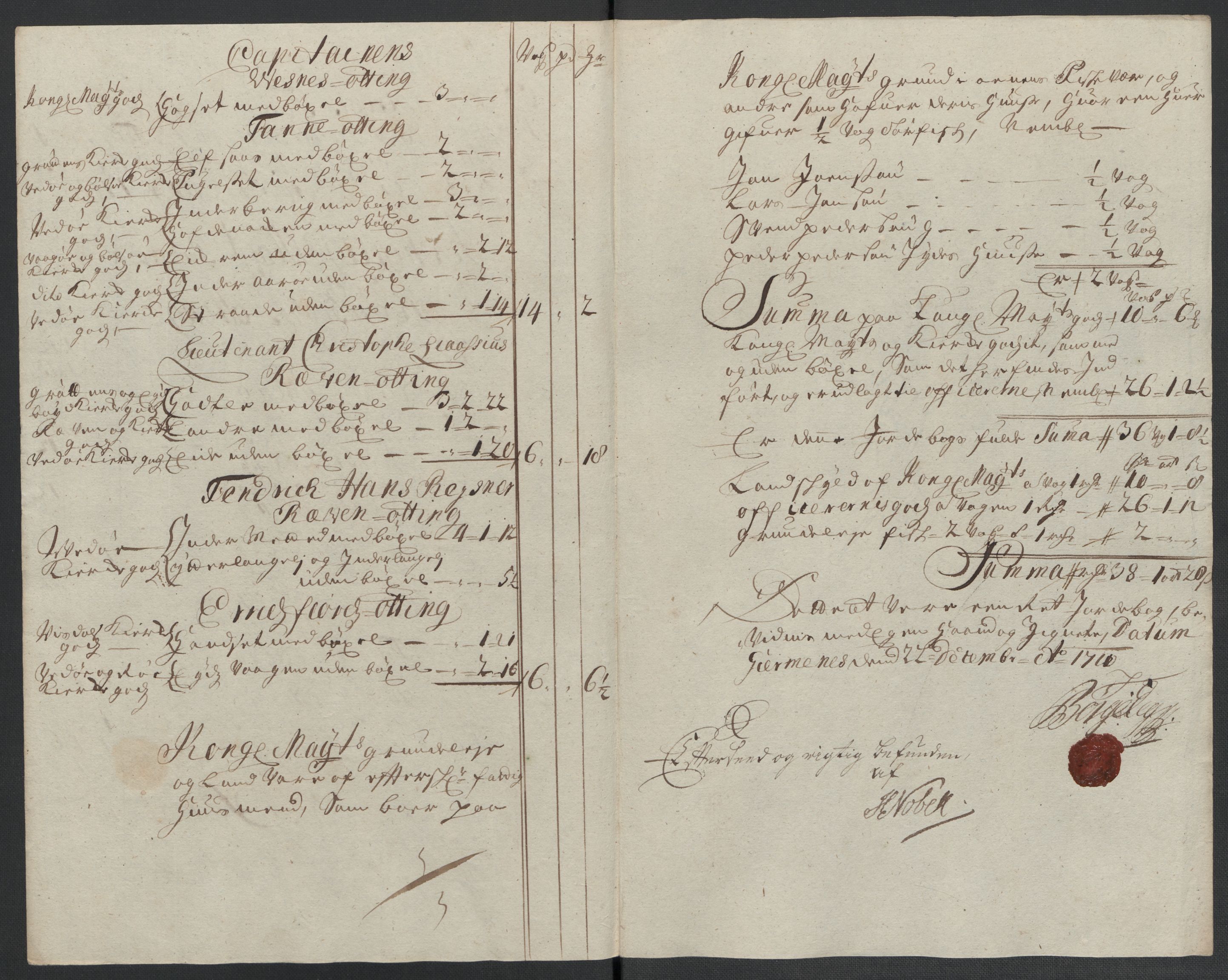 Rentekammeret inntil 1814, Reviderte regnskaper, Fogderegnskap, AV/RA-EA-4092/R55/L3659: Fogderegnskap Romsdal, 1709-1710, p. 361