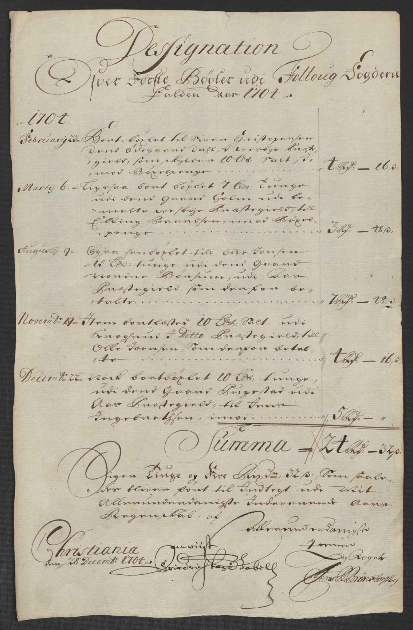 Rentekammeret inntil 1814, Reviderte regnskaper, Fogderegnskap, RA/EA-4092/R10/L0445: Fogderegnskap Aker og Follo, 1703-1704, p. 331