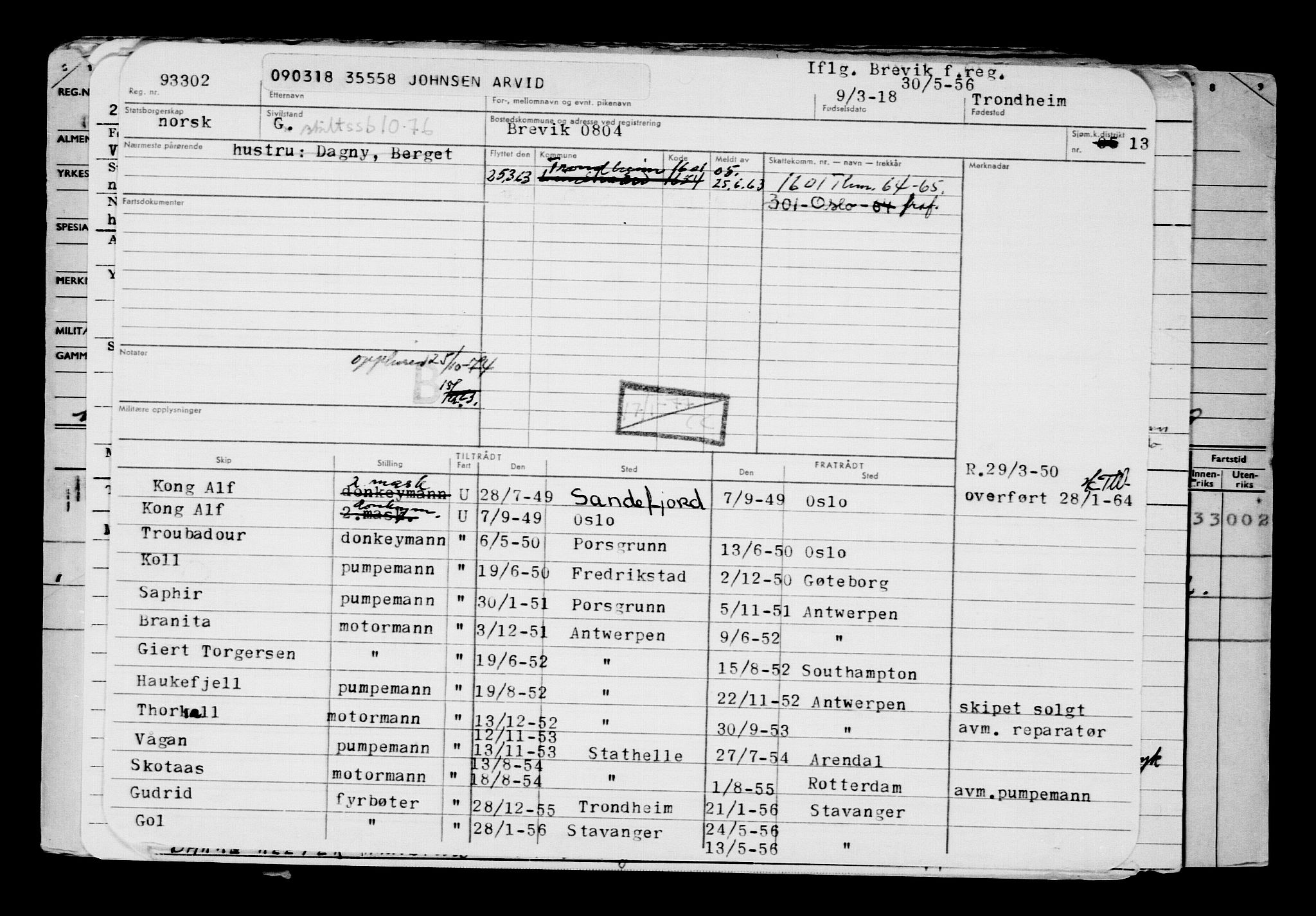 Direktoratet for sjømenn, AV/RA-S-3545/G/Gb/L0156: Hovedkort, 1918, p. 184