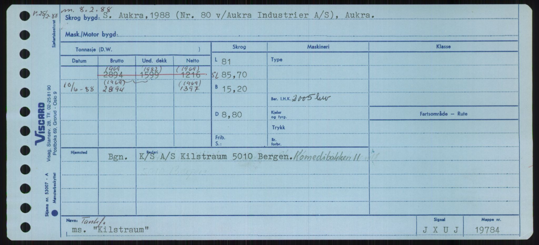 Sjøfartsdirektoratet med forløpere, Skipsmålingen, RA/S-1627/H/Ha/L0003/0001: Fartøy, Hilm-Mar / Fartøy, Hilm-Kol, p. 747