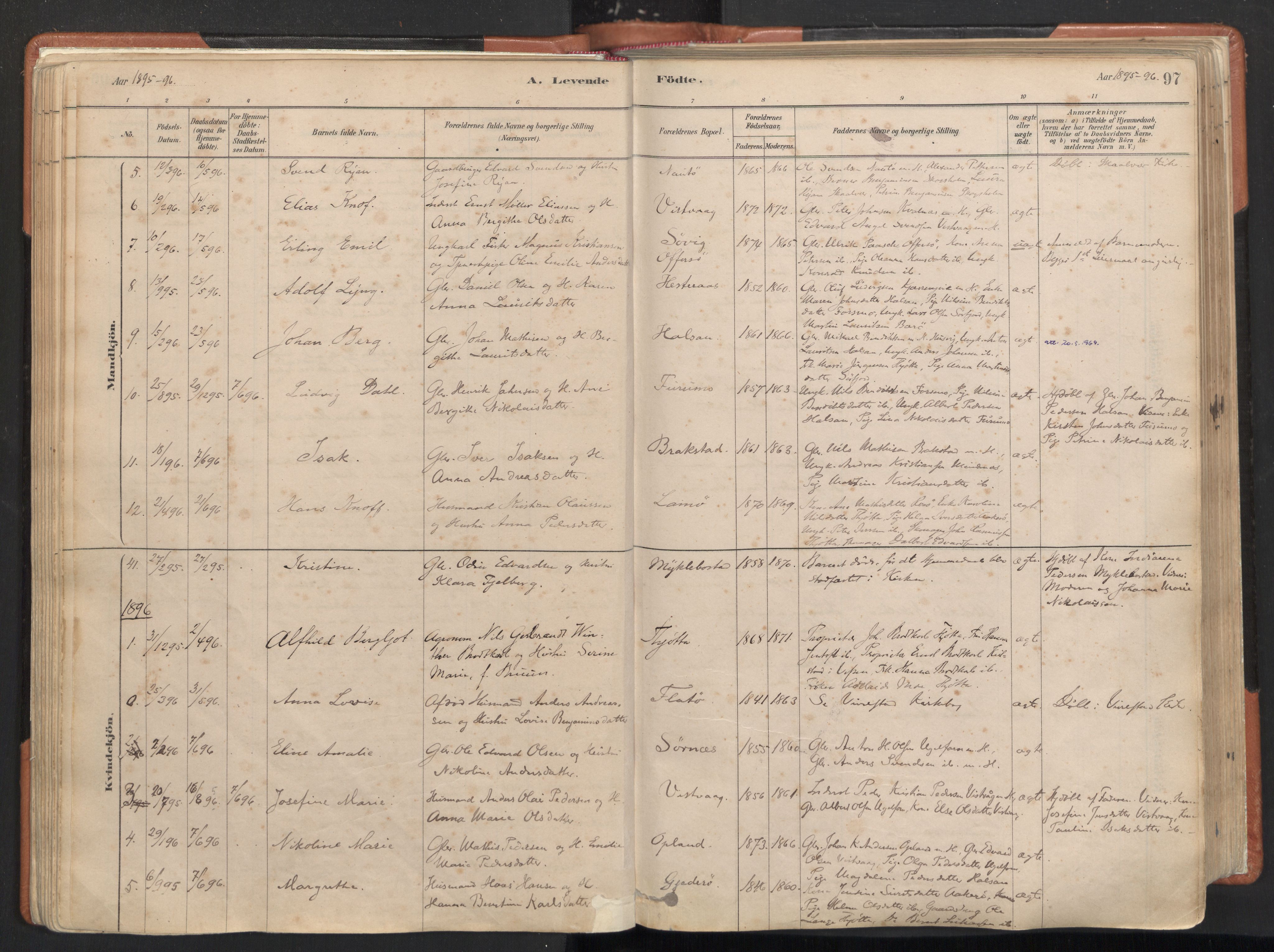 Ministerialprotokoller, klokkerbøker og fødselsregistre - Nordland, AV/SAT-A-1459/817/L0264: Parish register (official) no. 817A04, 1878-1907, p. 97