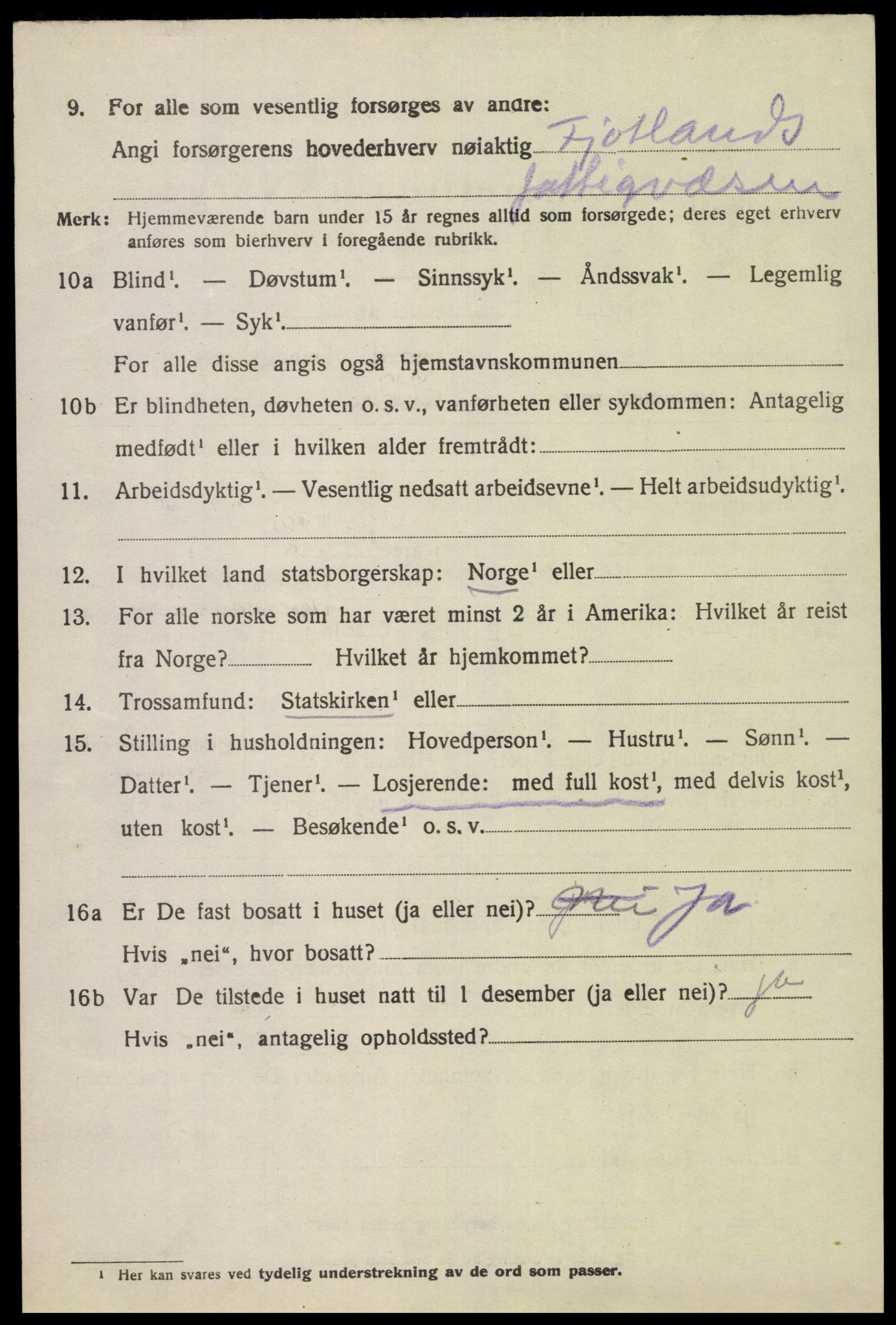 SAK, 1920 census for Fjotland, 1920, p. 683