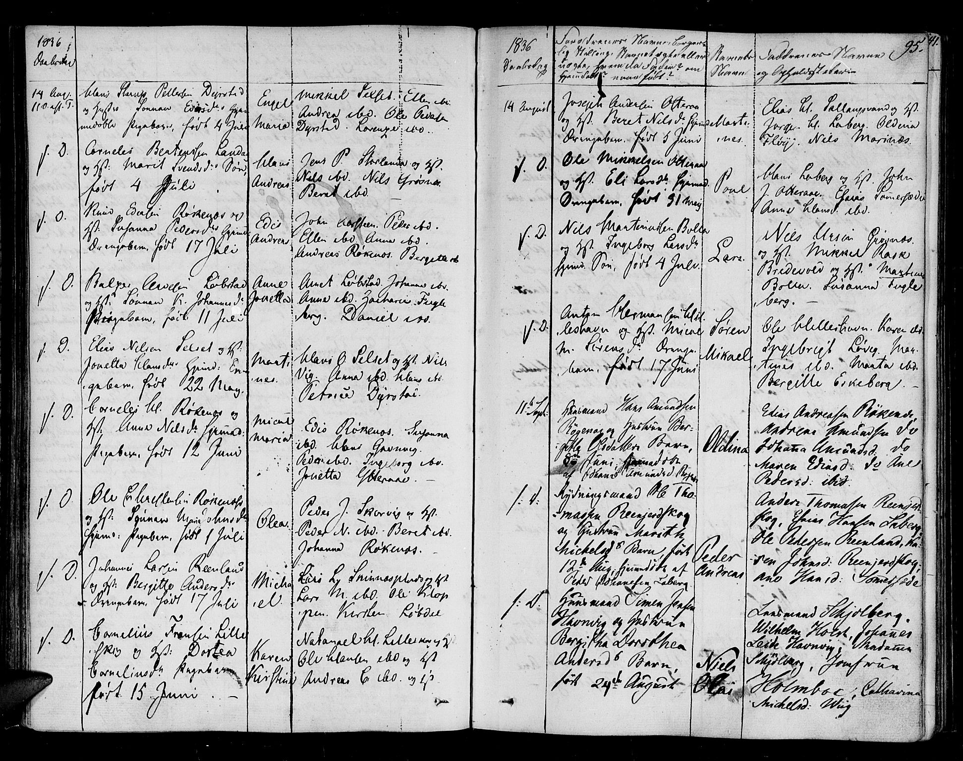 Ibestad sokneprestembete, SATØ/S-0077/H/Ha/Haa/L0005kirke: Parish register (official) no. 5, 1825-1836, p. 95